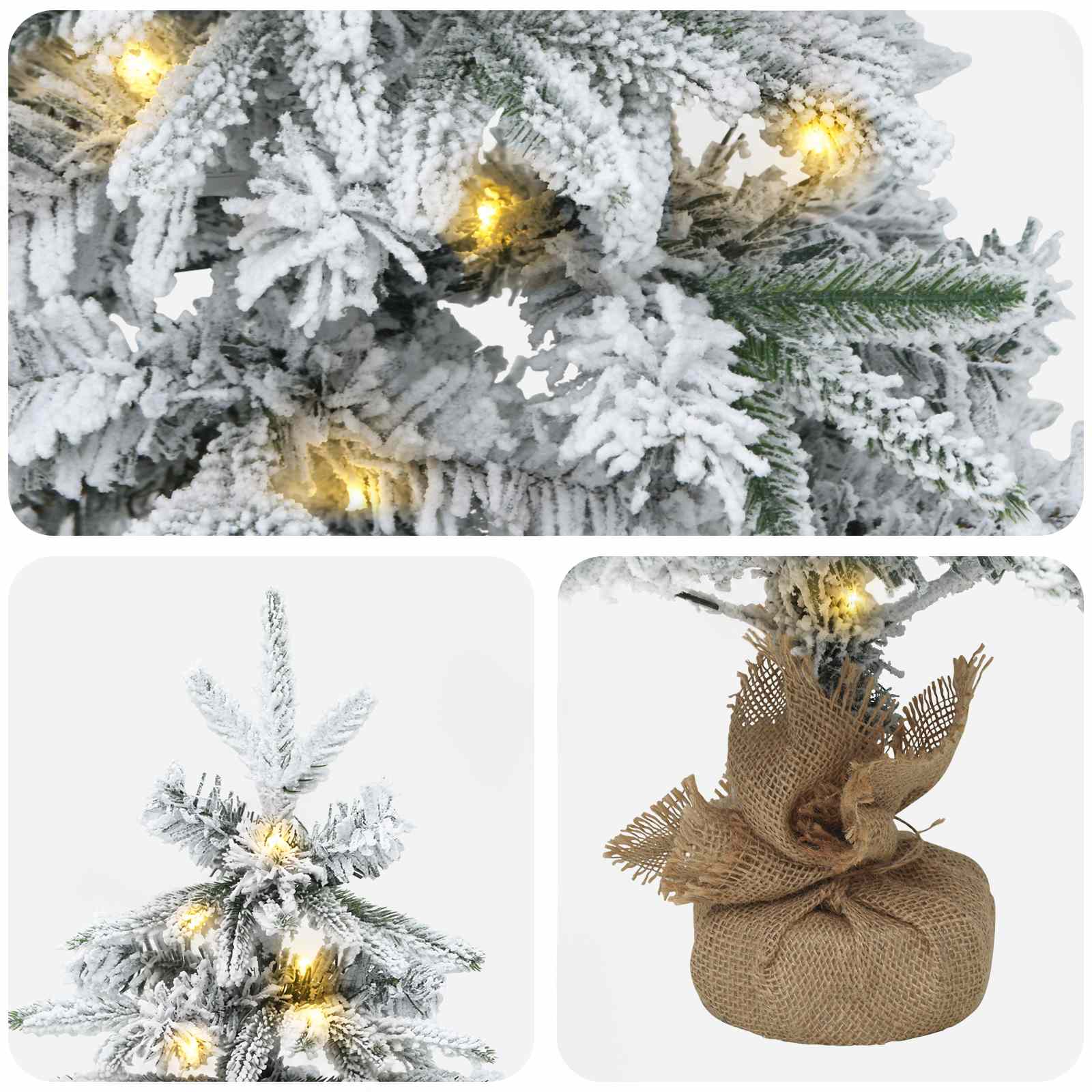 Mini zasneženo božično drevesce 45 cm 25 LED Toplo bela