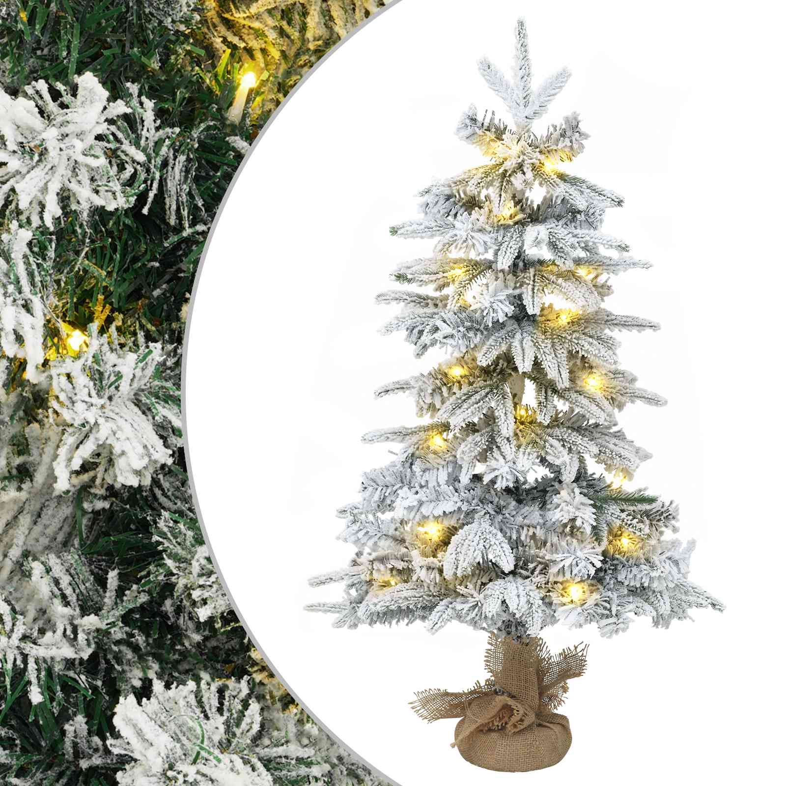 vidaXL Mini vianočný stromček 45 cm 25 LED Teplá biela PVC a PE