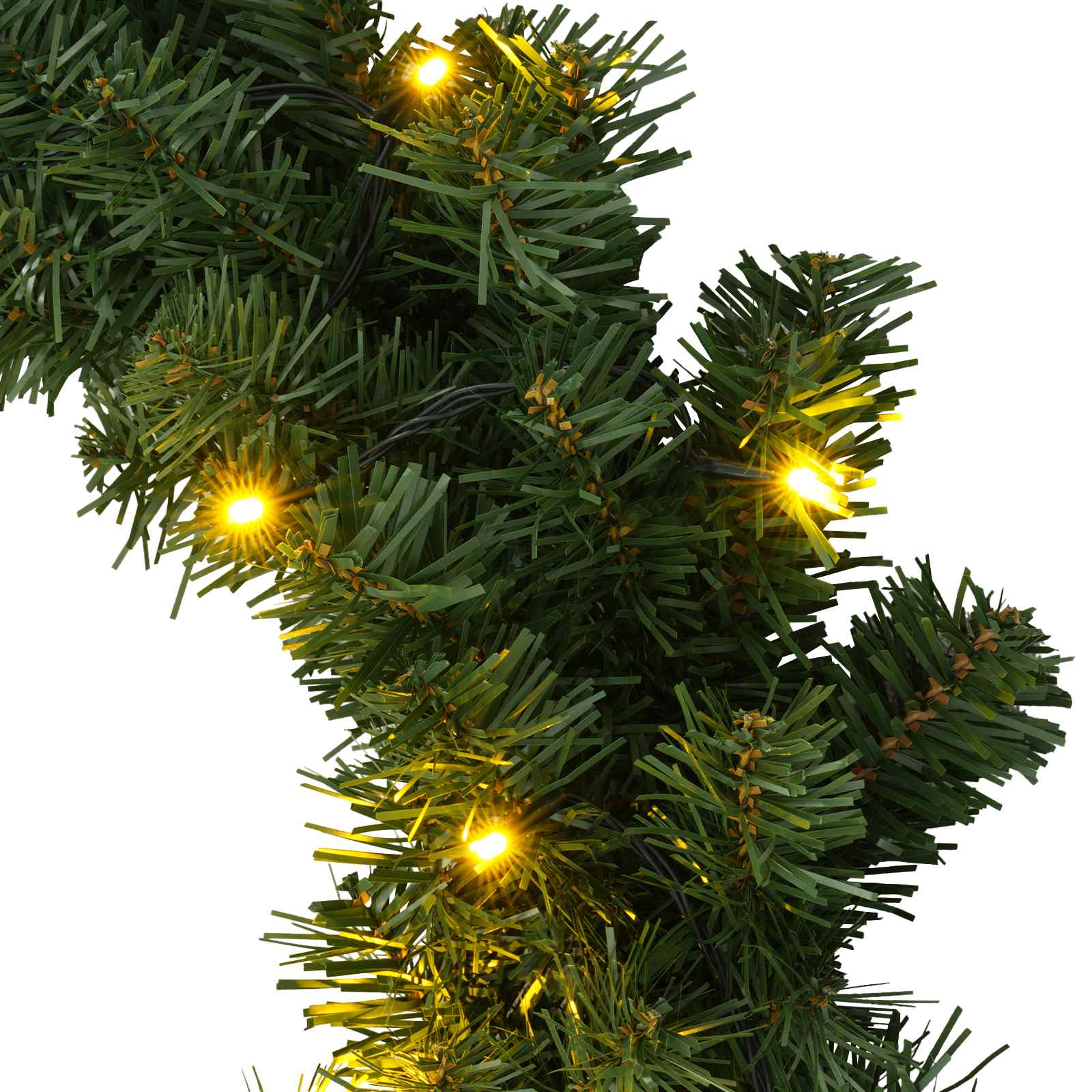Božični Venec Zelena Ø 50 cm PVC 25 LED