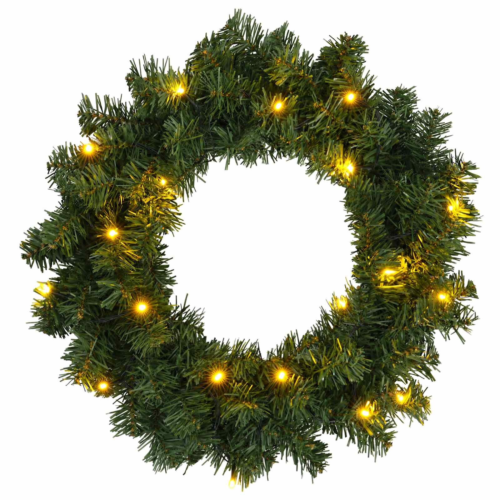 Božični Venec Zelena Ø 50 cm PVC 25 LED