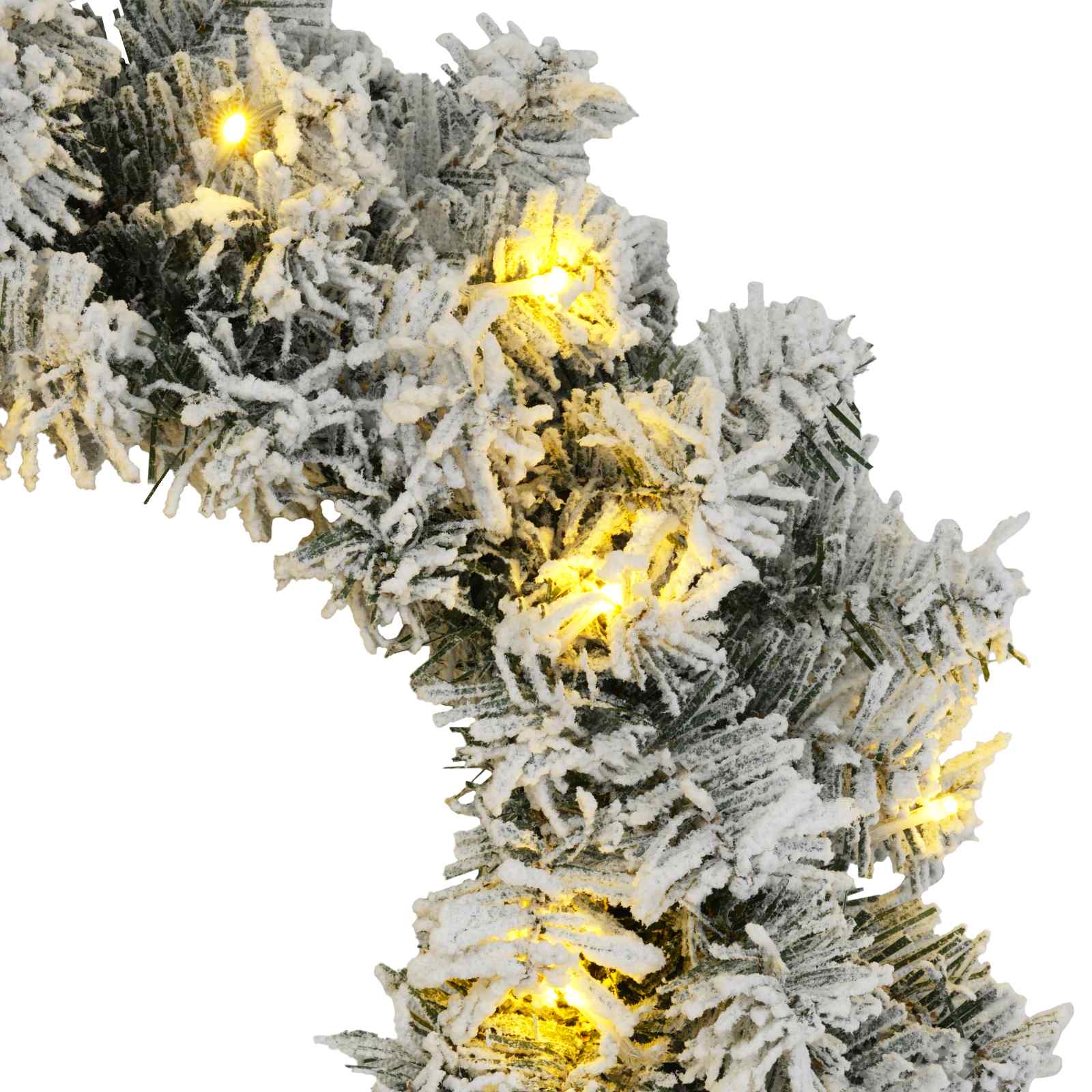 Božični Venec Zelena in Bela Ø 50 cm PVC 25 LED