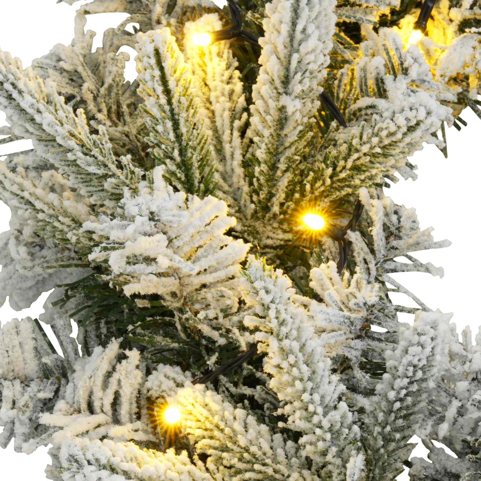Božični Venec Zelena in Bela Ø 30 cm PVC in PE 25 LED