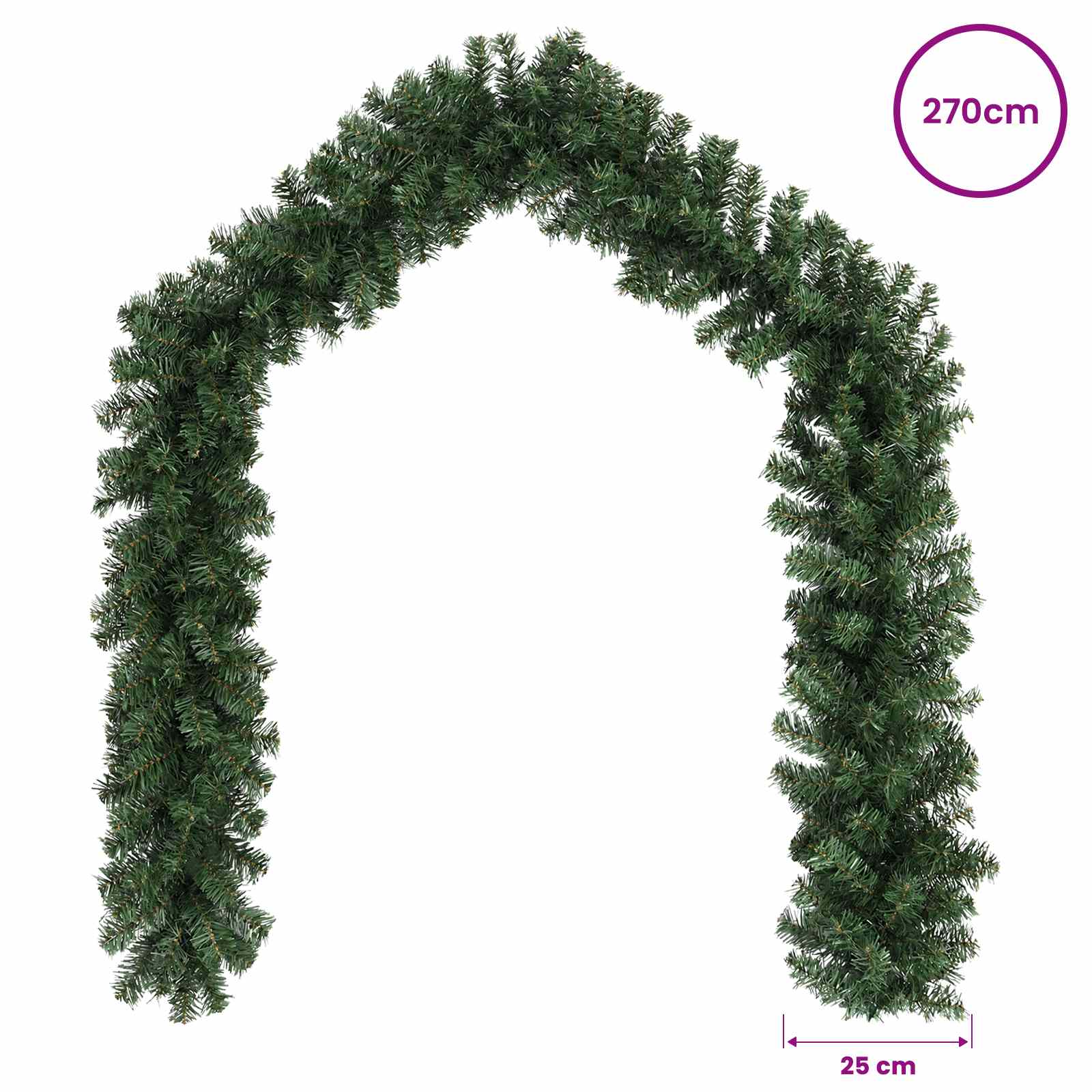 Božična girlanda Zelena 270 cm PVC