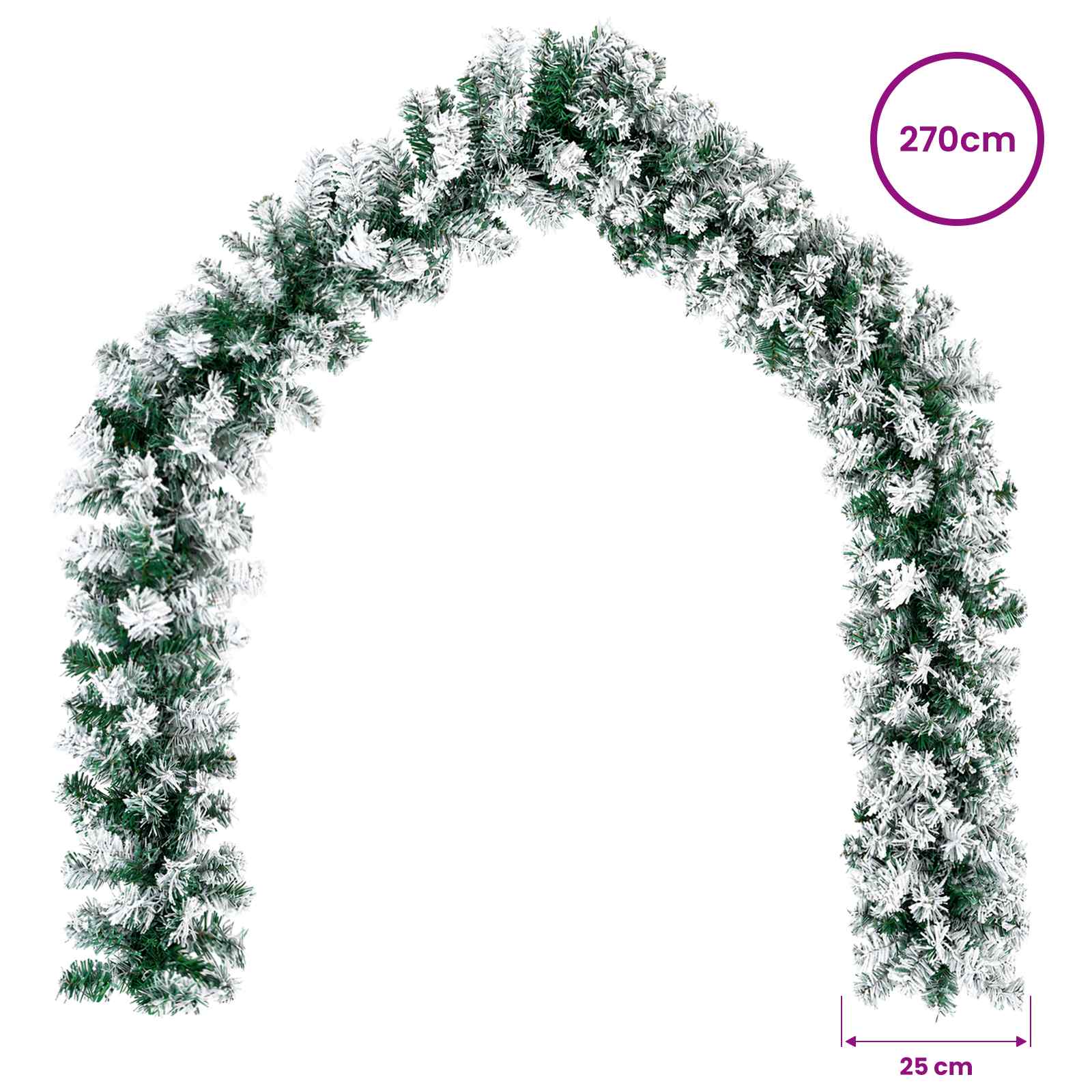 Božična girlanda Zelena in Bela 270 cm PVC