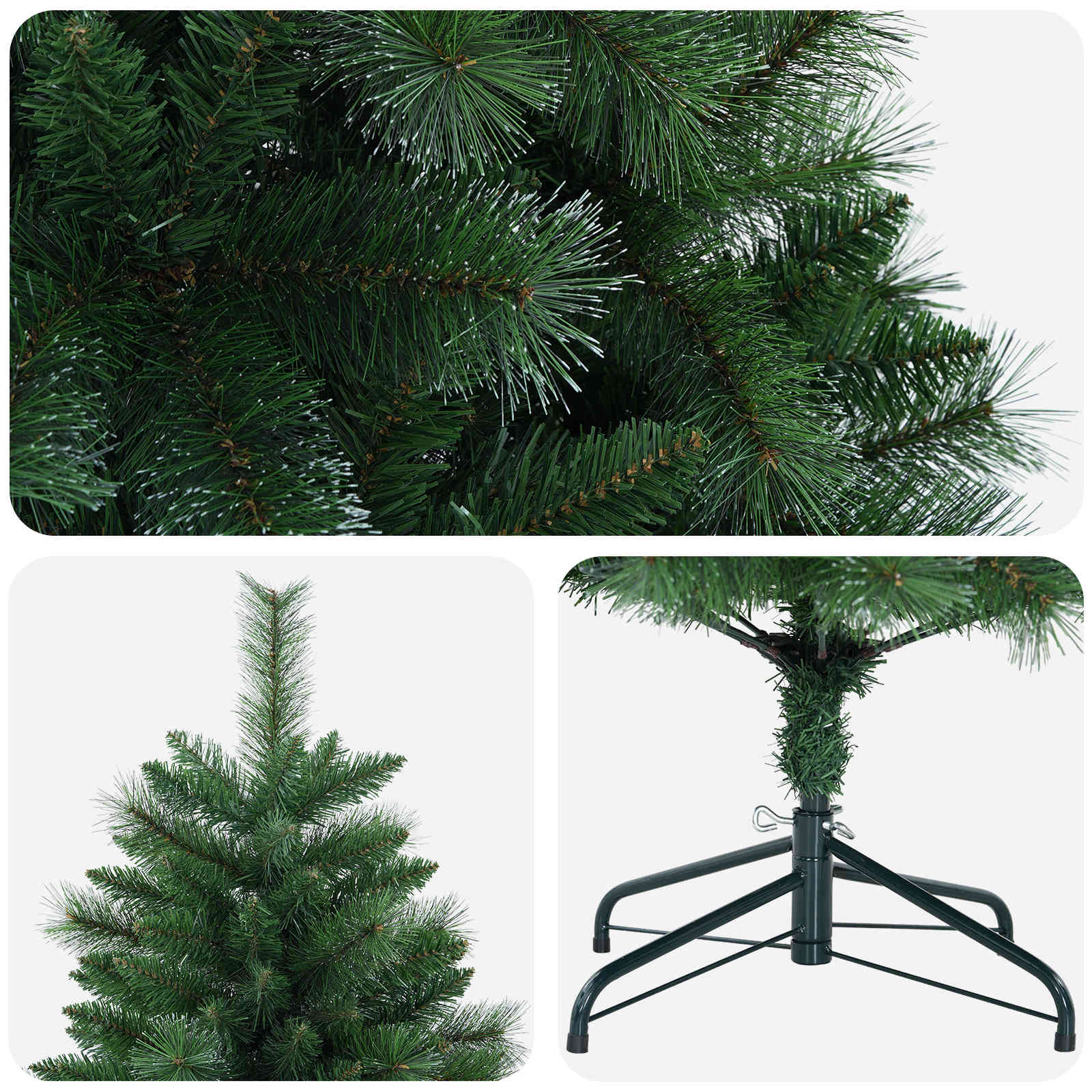 Umestno božično drevo 240 cm PVC in kovina Zelena