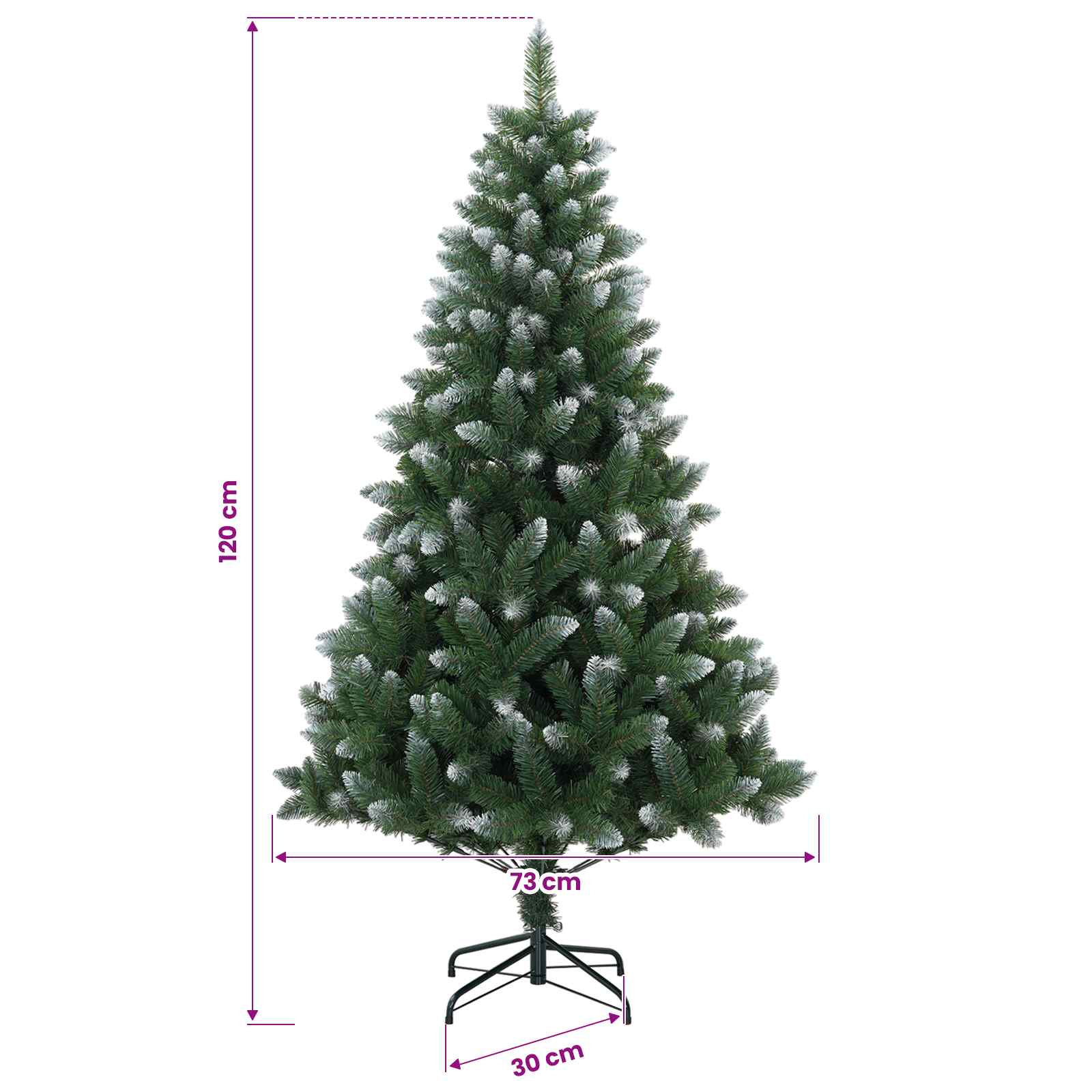 Umestno božično drevo 120 cm PVC in kovina Zelena