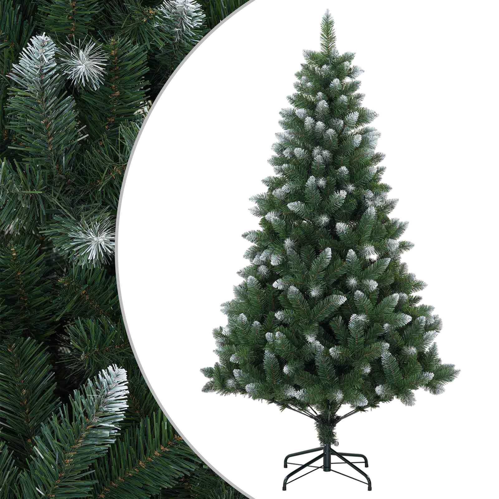 Umestno božično drevo 210 cm PVC in kovina Zelena