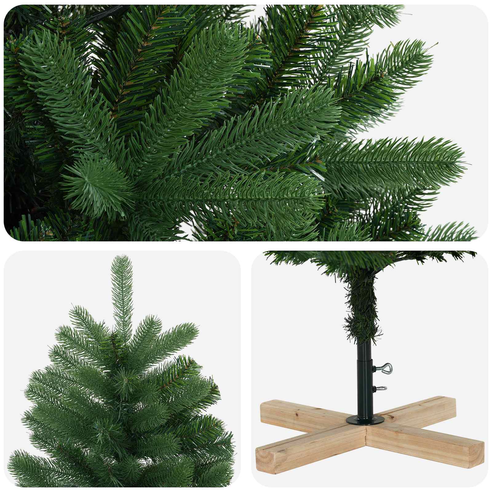 Umestno božično drevo 120 cm PVC in trden borov les Zelena