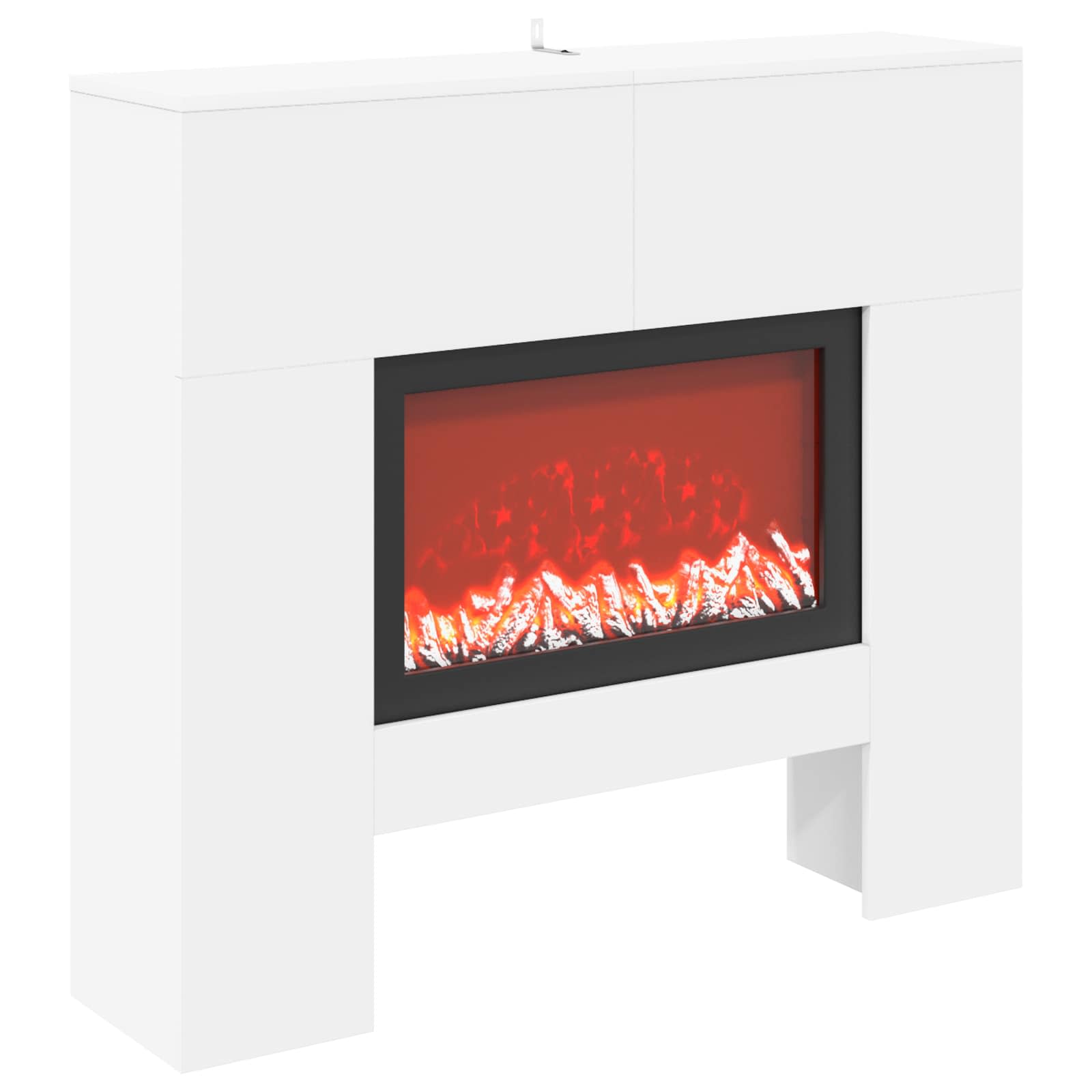 vidaXL Elektrický krb Biela 100 x 24,5 x 90 cm Kompozitné drevo