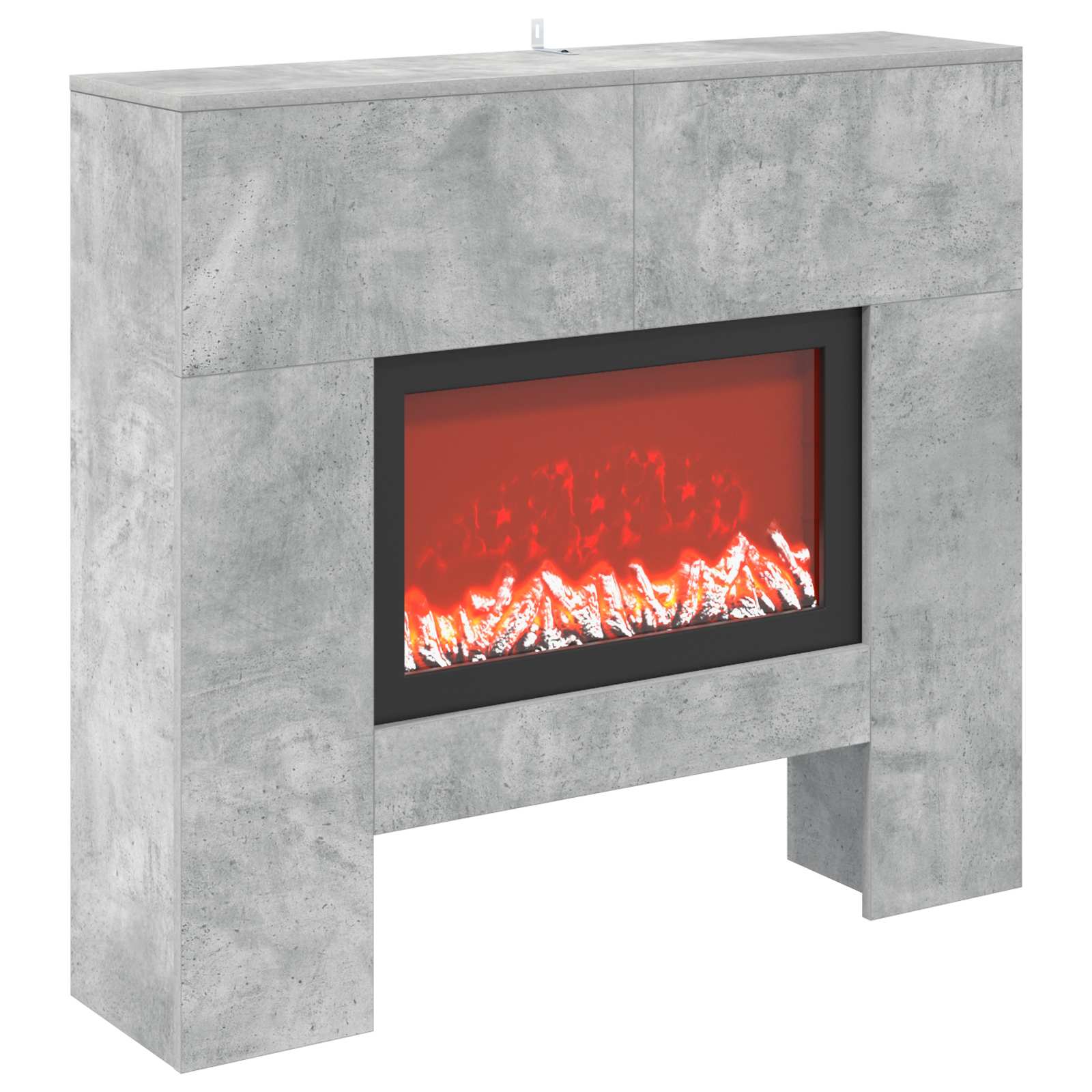 vidaXL Elektrický krb Betónová 100 x 24,5 x 90 cm Kompozitné drevo