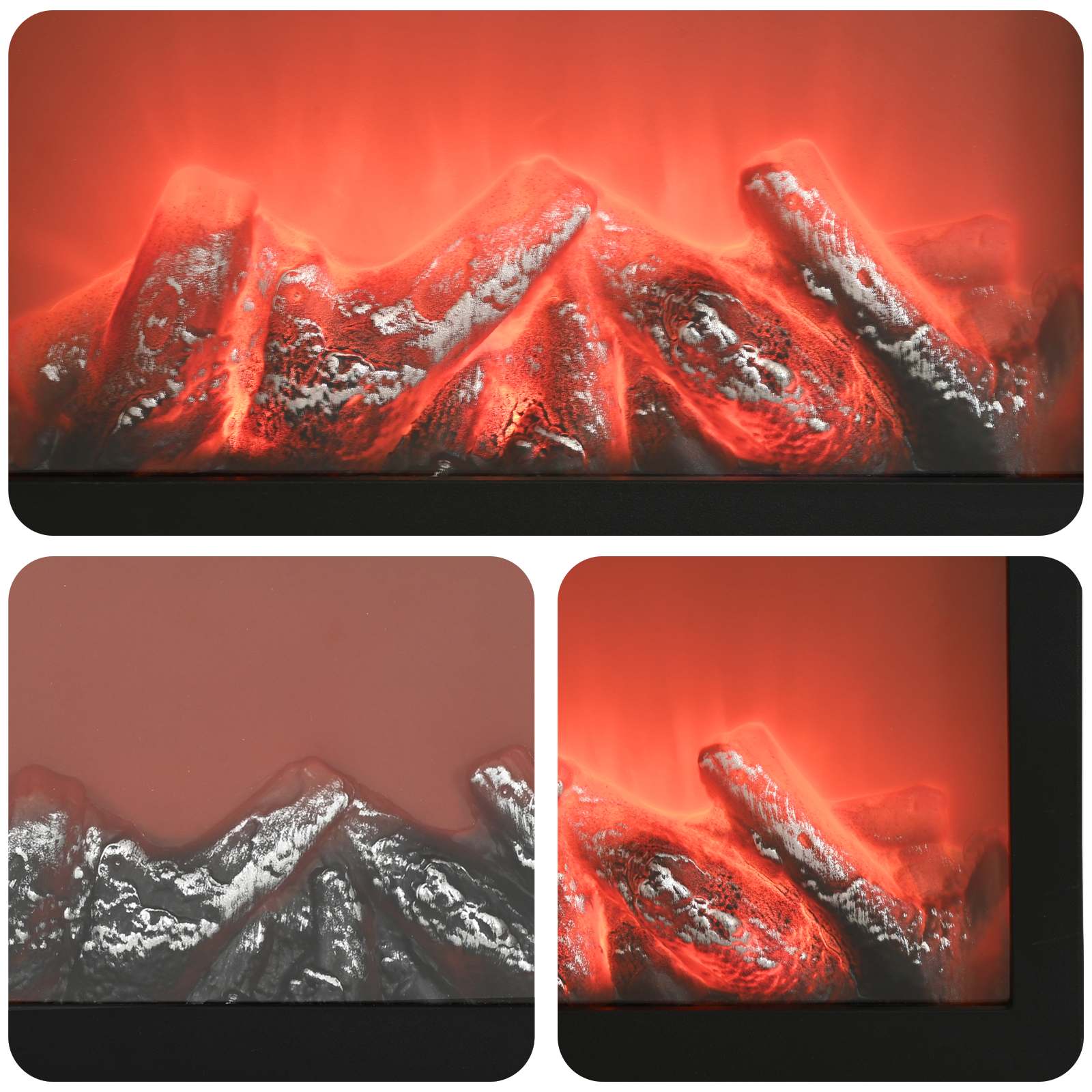 Električni kamin Siva Sonoma 100 x 24,5 x 90 cm Inženirski les