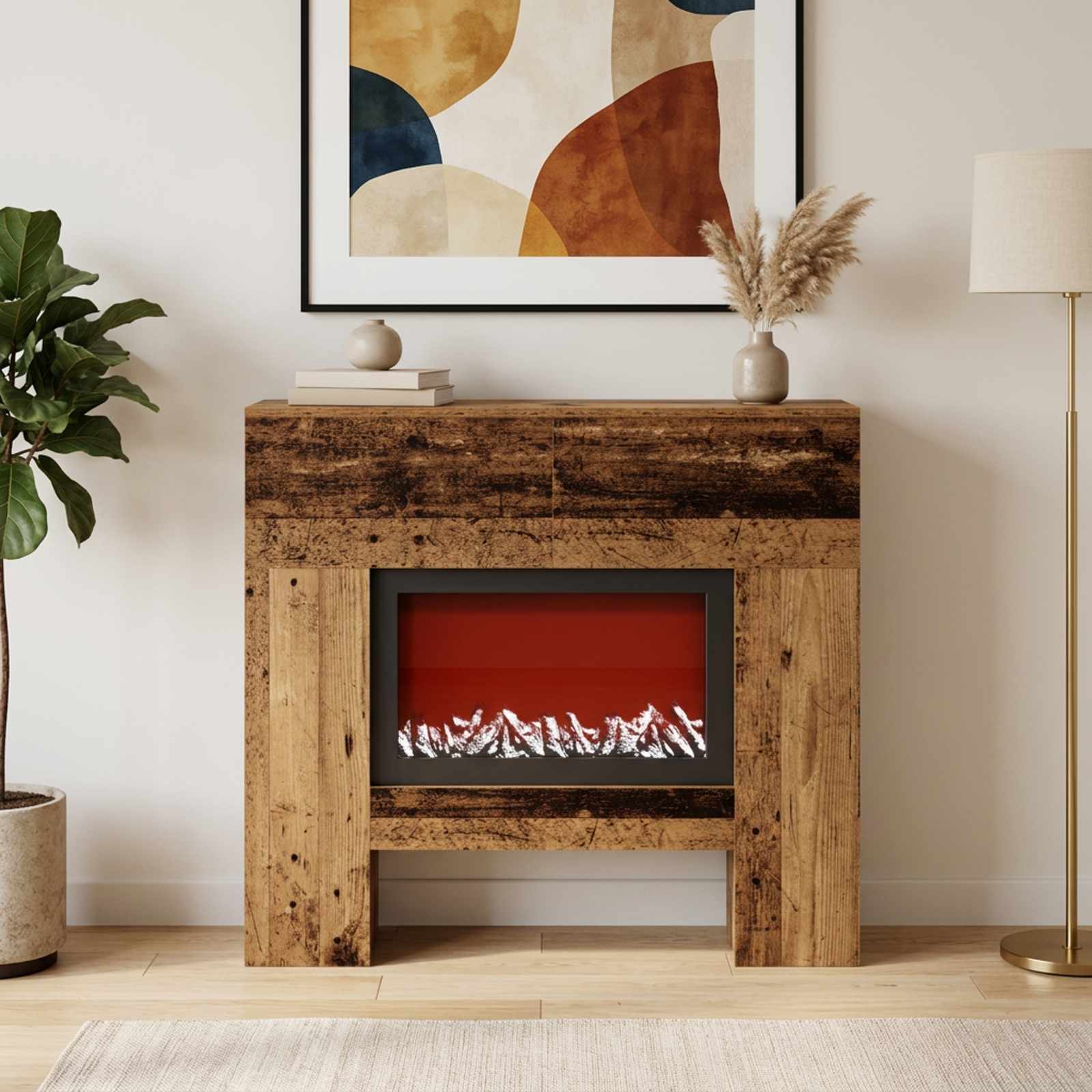 Električni kamin Star les 100 x 24,5 x 90 cm Inženirski les