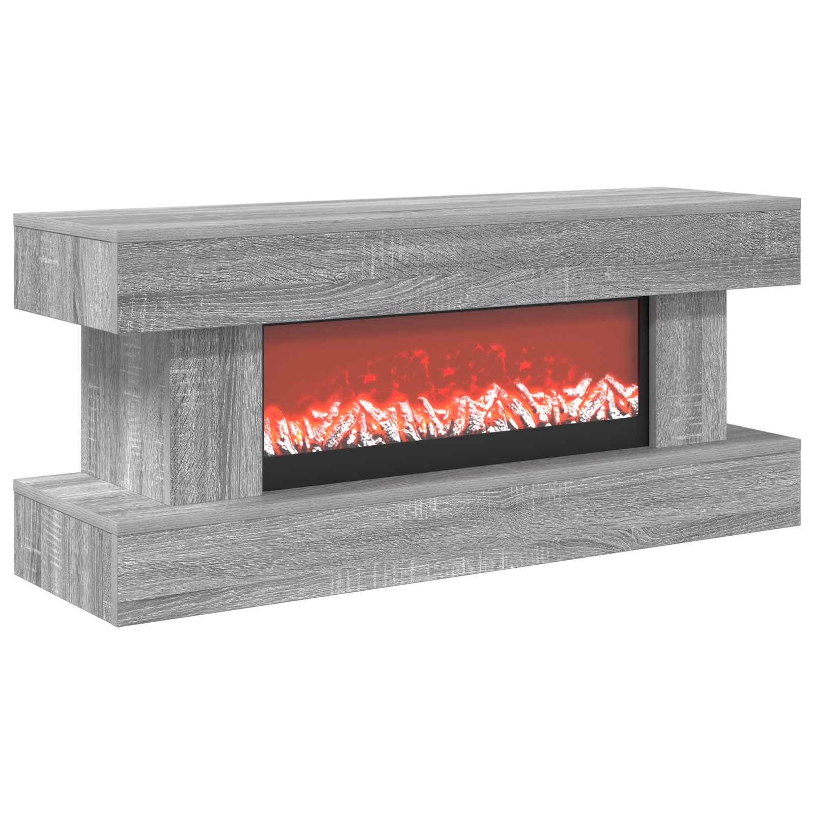 Električni kamin Siva Sonoma 100 x 30 x 44 cm Inženirski les