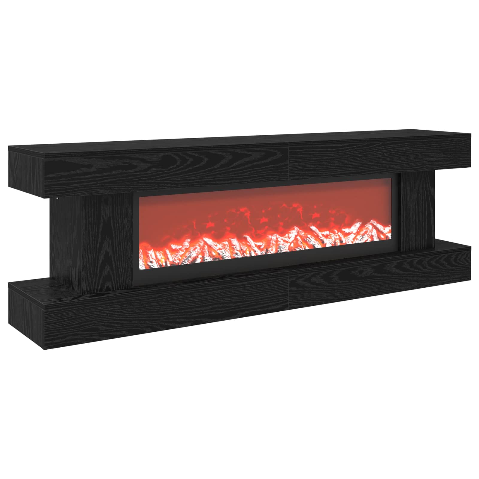 Električni kamin Črni hrast 150 x 30 x 50 cm Inženirski les