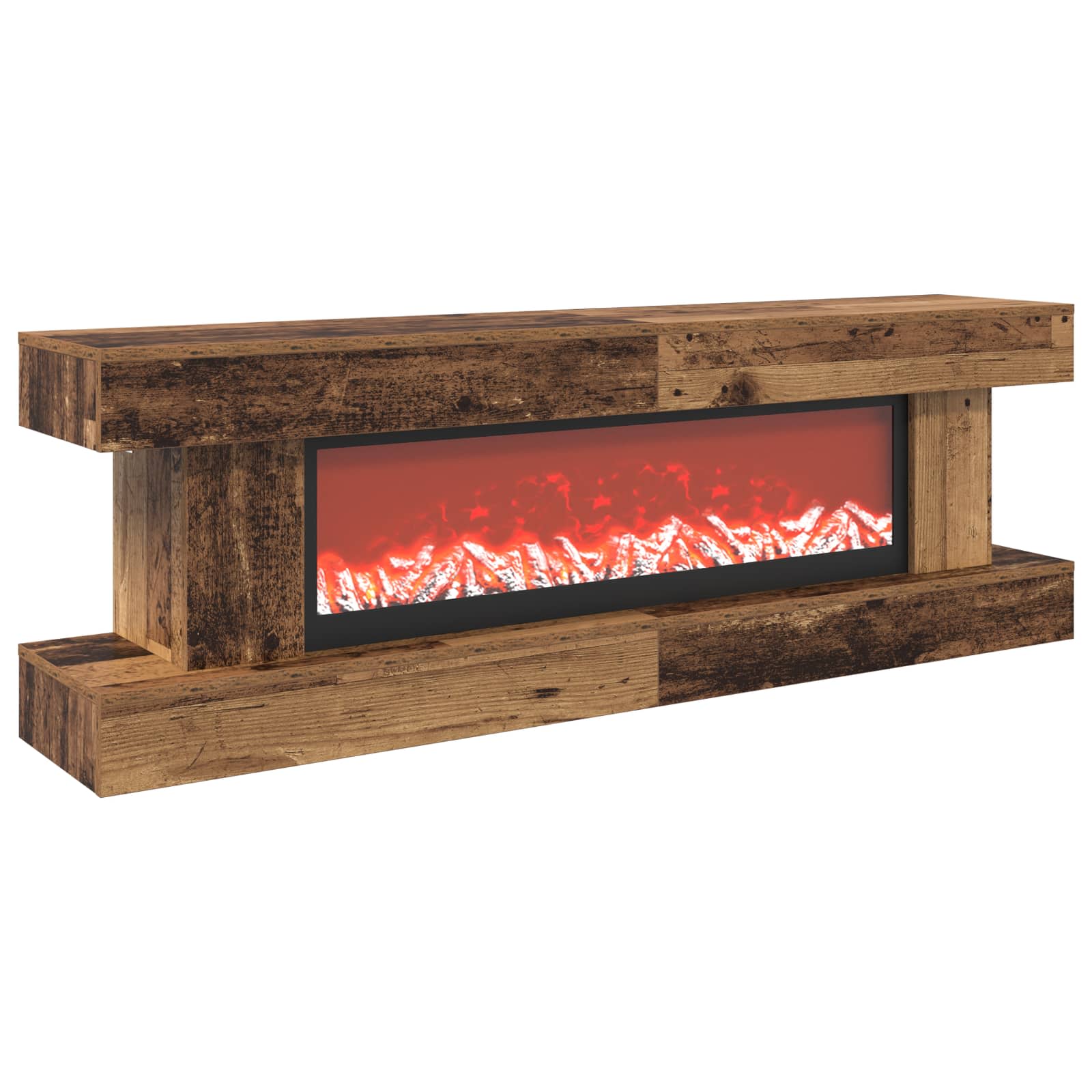 vidaXL Elektrisk peis Gammelt tre 150 x 30 x 50 cm Konstruert tre