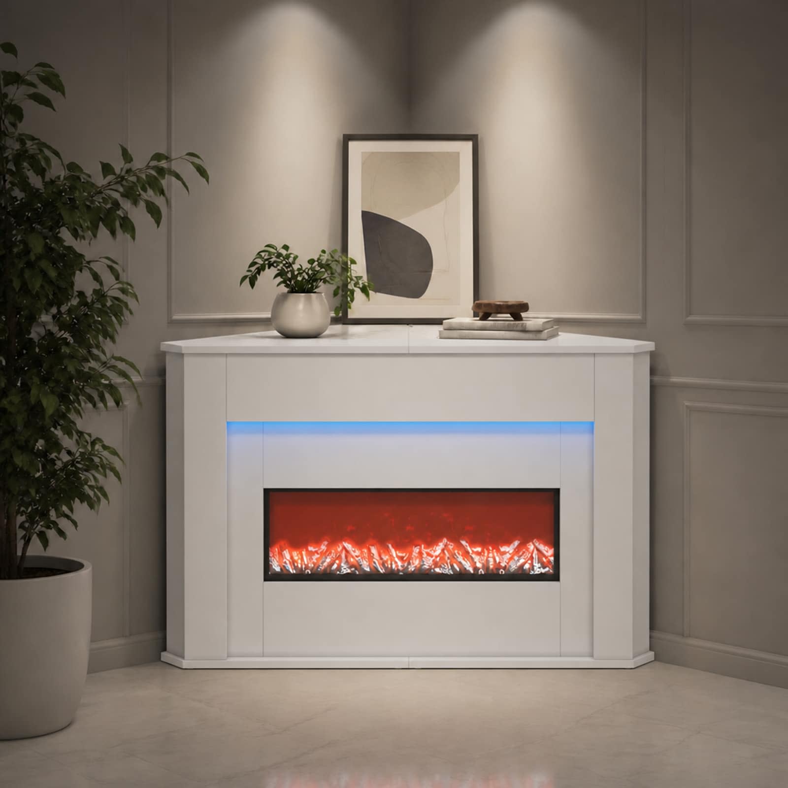 Kamin z LED-trakom Bela 95 x 42,5 x 60 cm Inženirski les