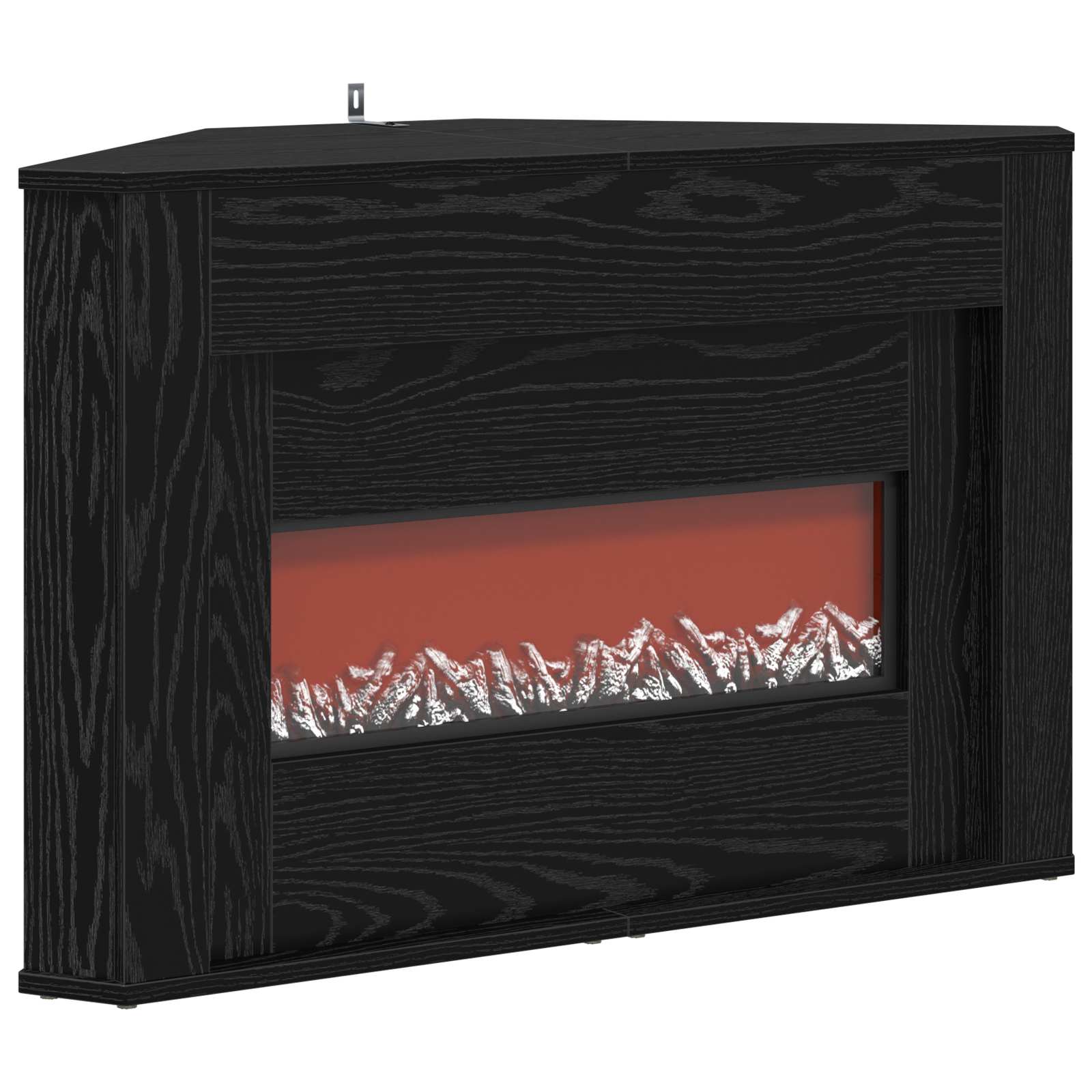 Kamin z LED-trakom Črni hrast 95 x 42,5 x 60 cm Inženirski les