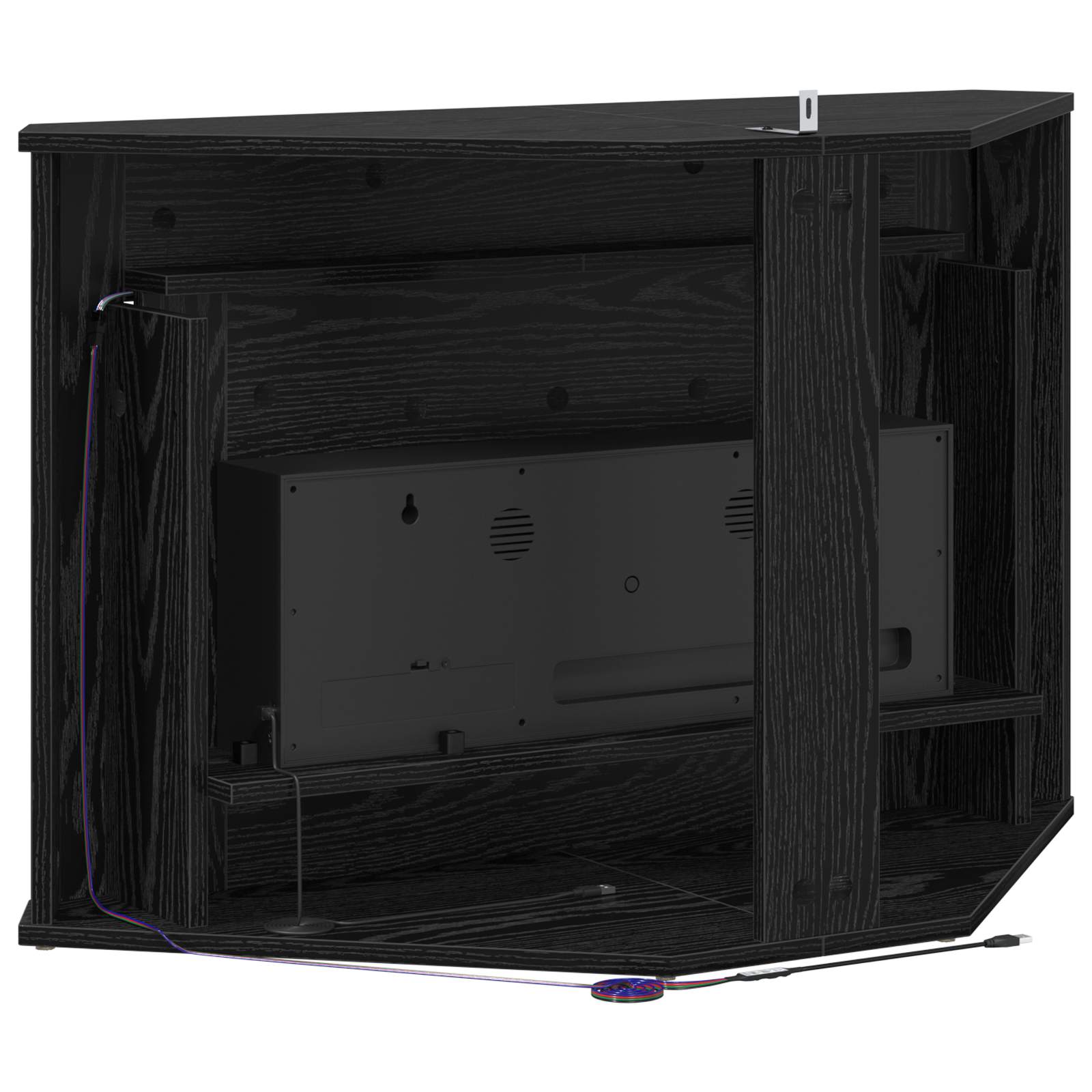 Kamin z LED-trakom Črni hrast 95 x 42,5 x 60 cm Inženirski les