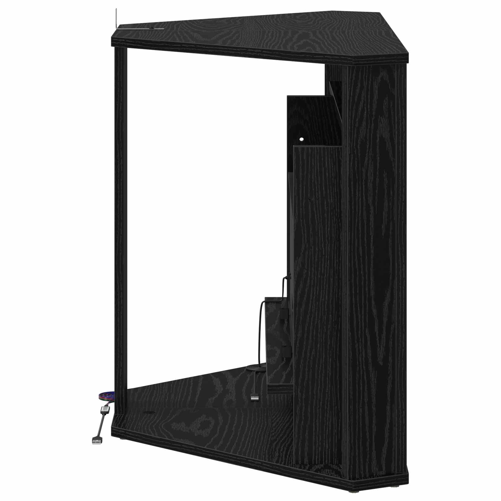 Kamin z LED-trakom Črni hrast 95 x 42,5 x 60 cm Inženirski les
