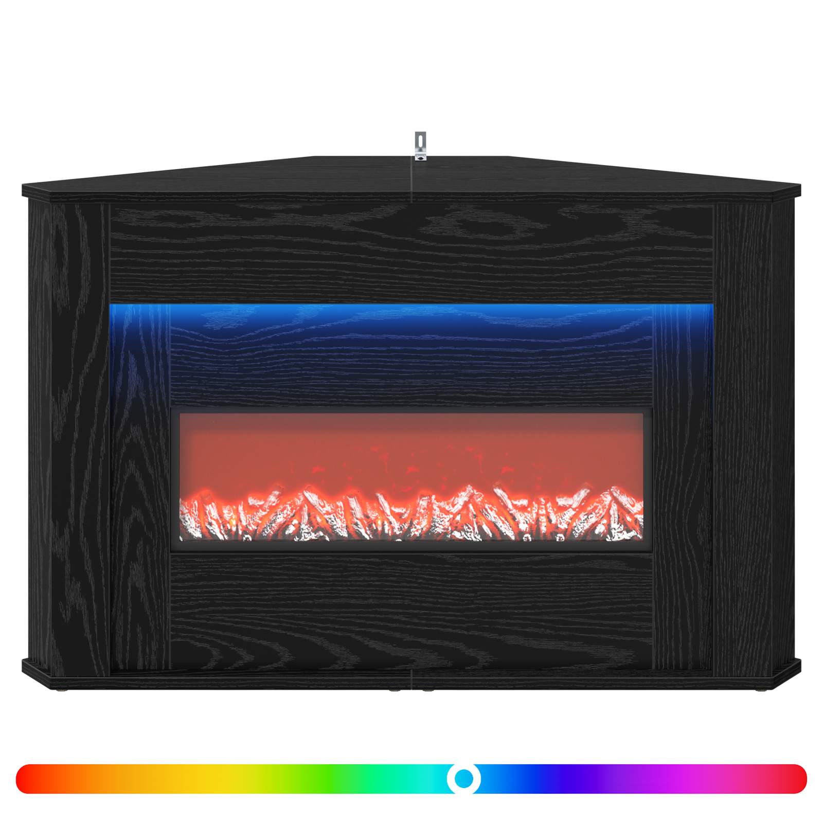 Kamin z LED-trakom Črni hrast 95 x 42,5 x 60 cm Inženirski les