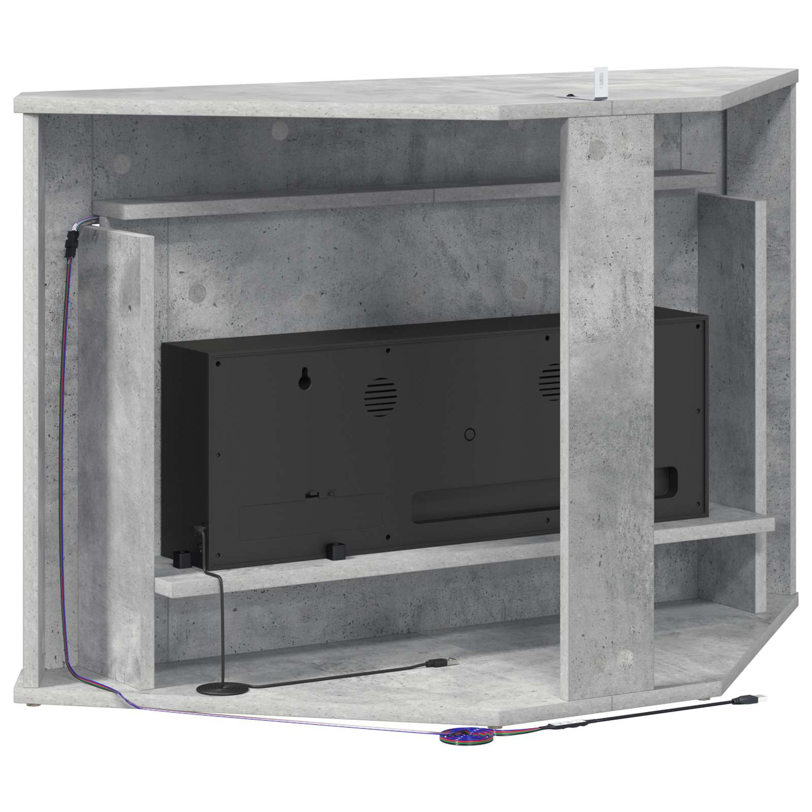 Kamin z LED-trakom Beton 95 x 42,5 x 60 cm Inženirski les