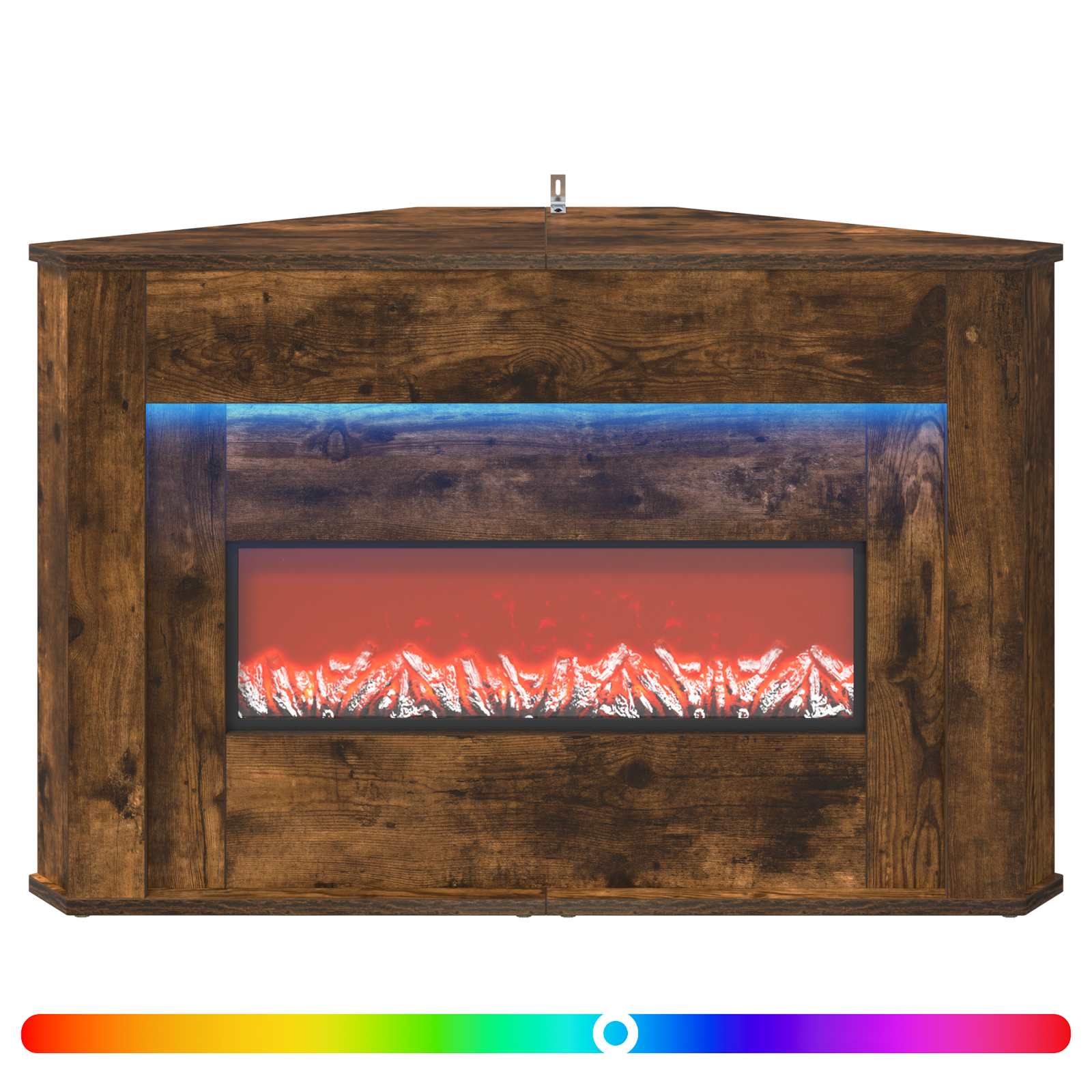 Kamin z LED-trakom Dimljen hrast 95 x 42,5 x 60 cm