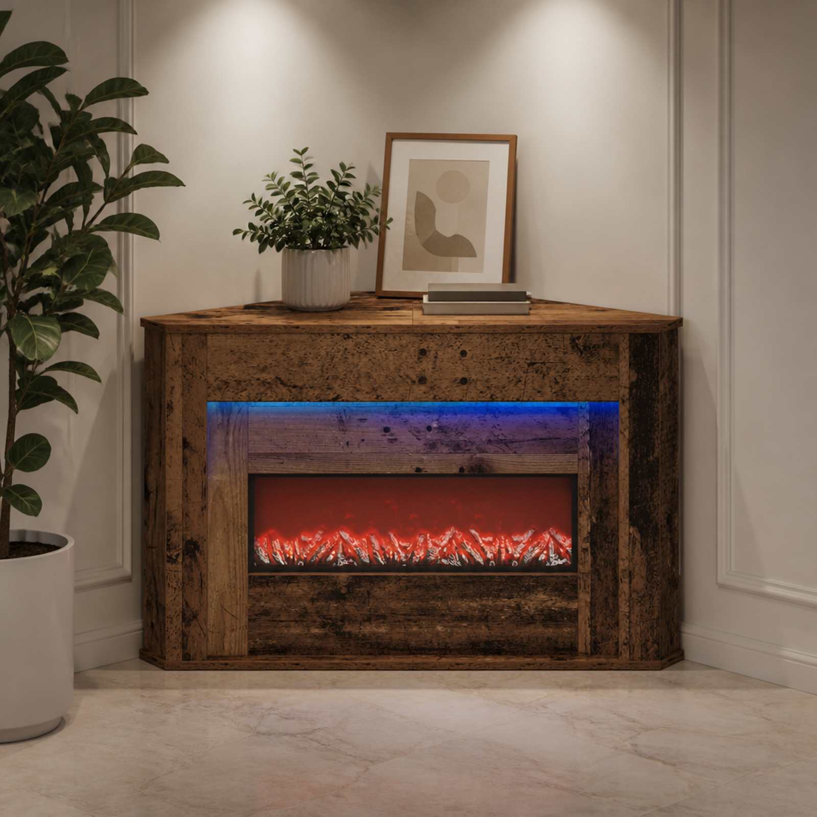 Kamin z LED-trakom Star les 95 x 42,5 x 60 cm Inženirski les