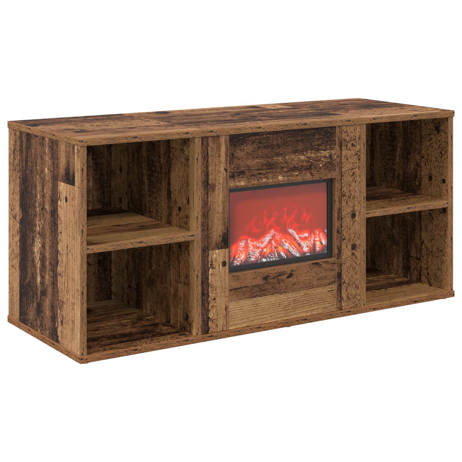 vidaXL Elektrisk peis Gammelt tre 100 x 37 x 45,5 cm Konstruert tre