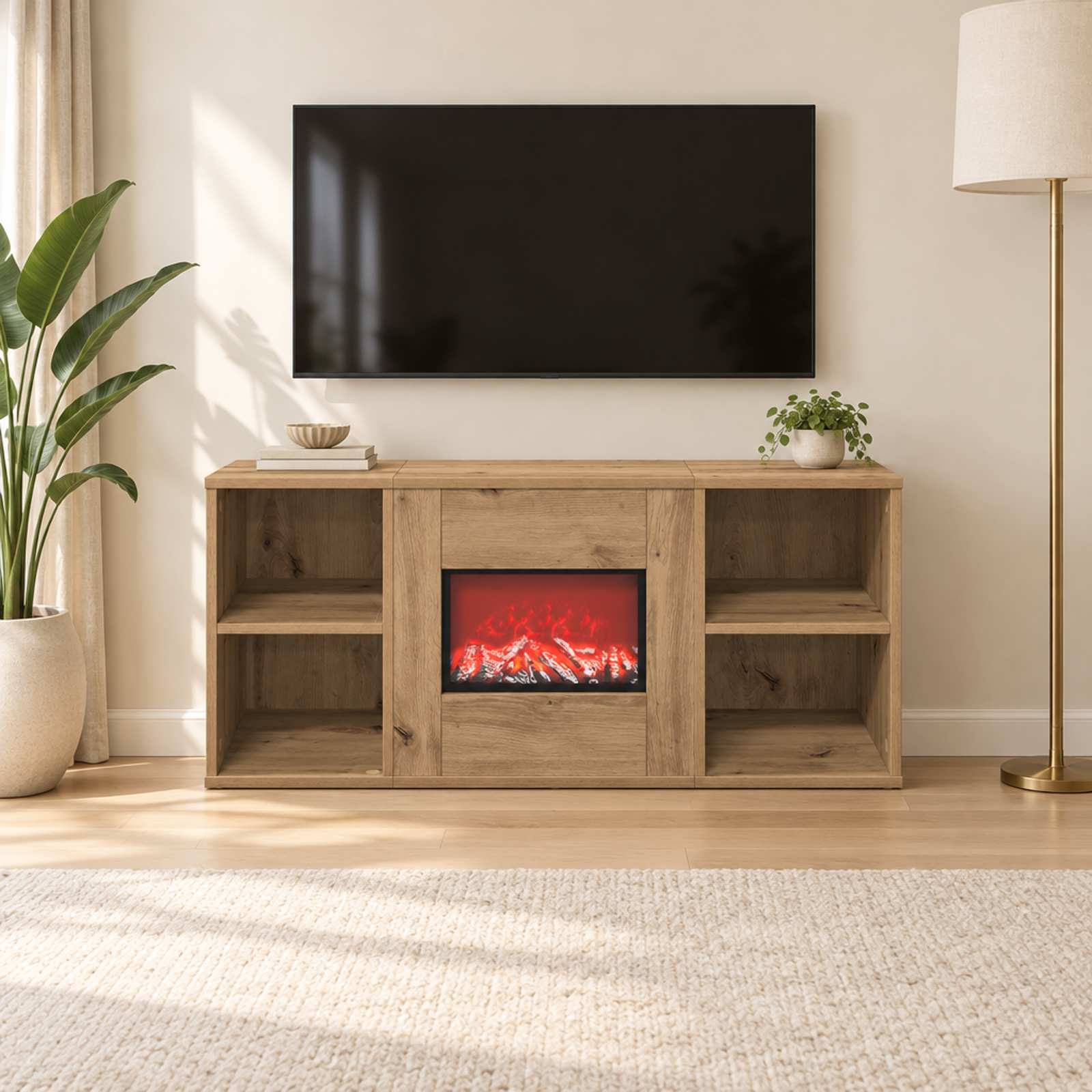 Električni kamin Artisan hrast 100 x 37 x 45,5 cm