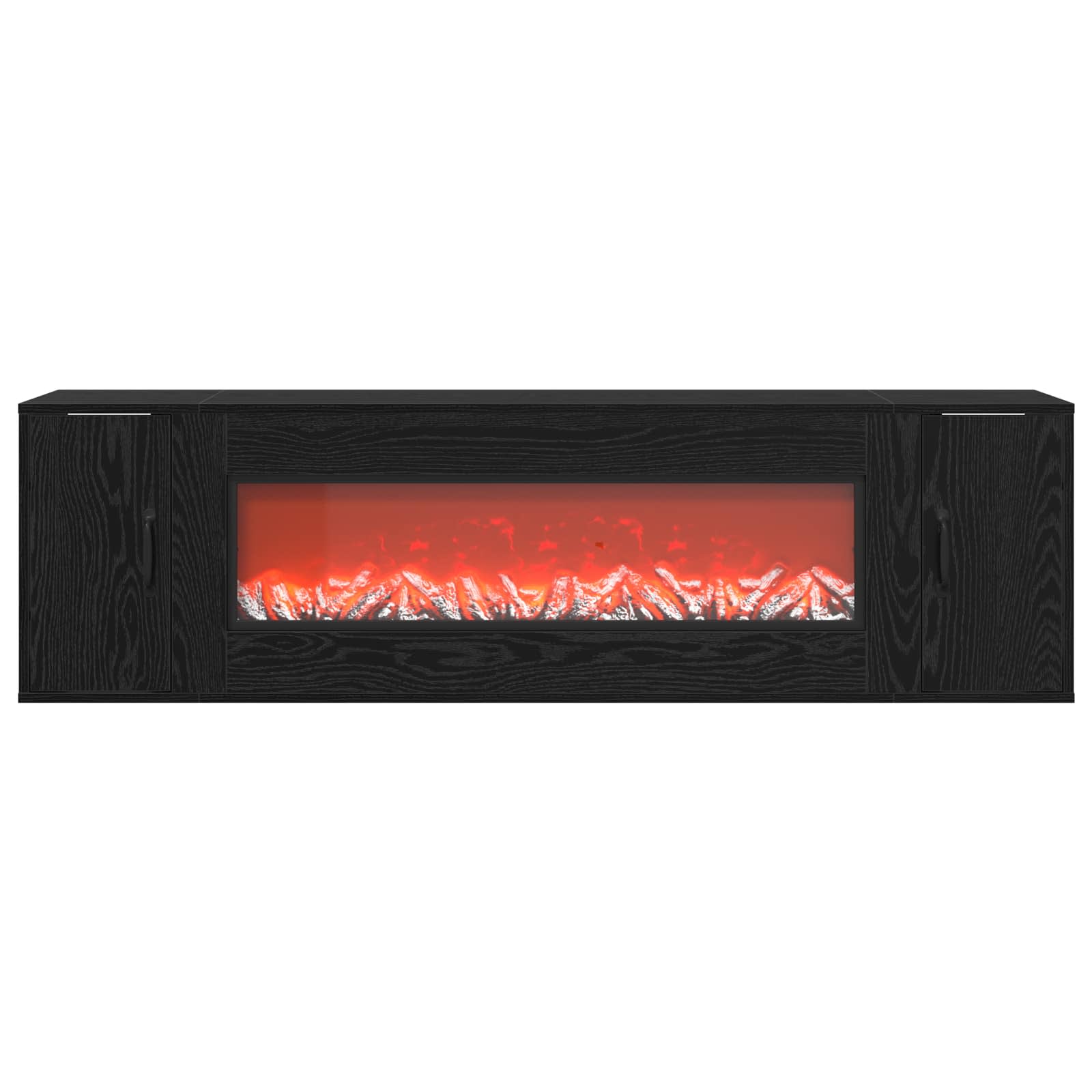 Električni kamin Črni hrast 155 x 30 x 44 cm Inženirski les