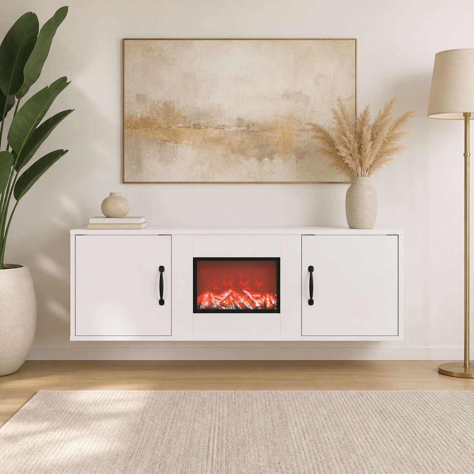 Električni kamin Bela 110 x 30 x 36,5 cm Inženirski les