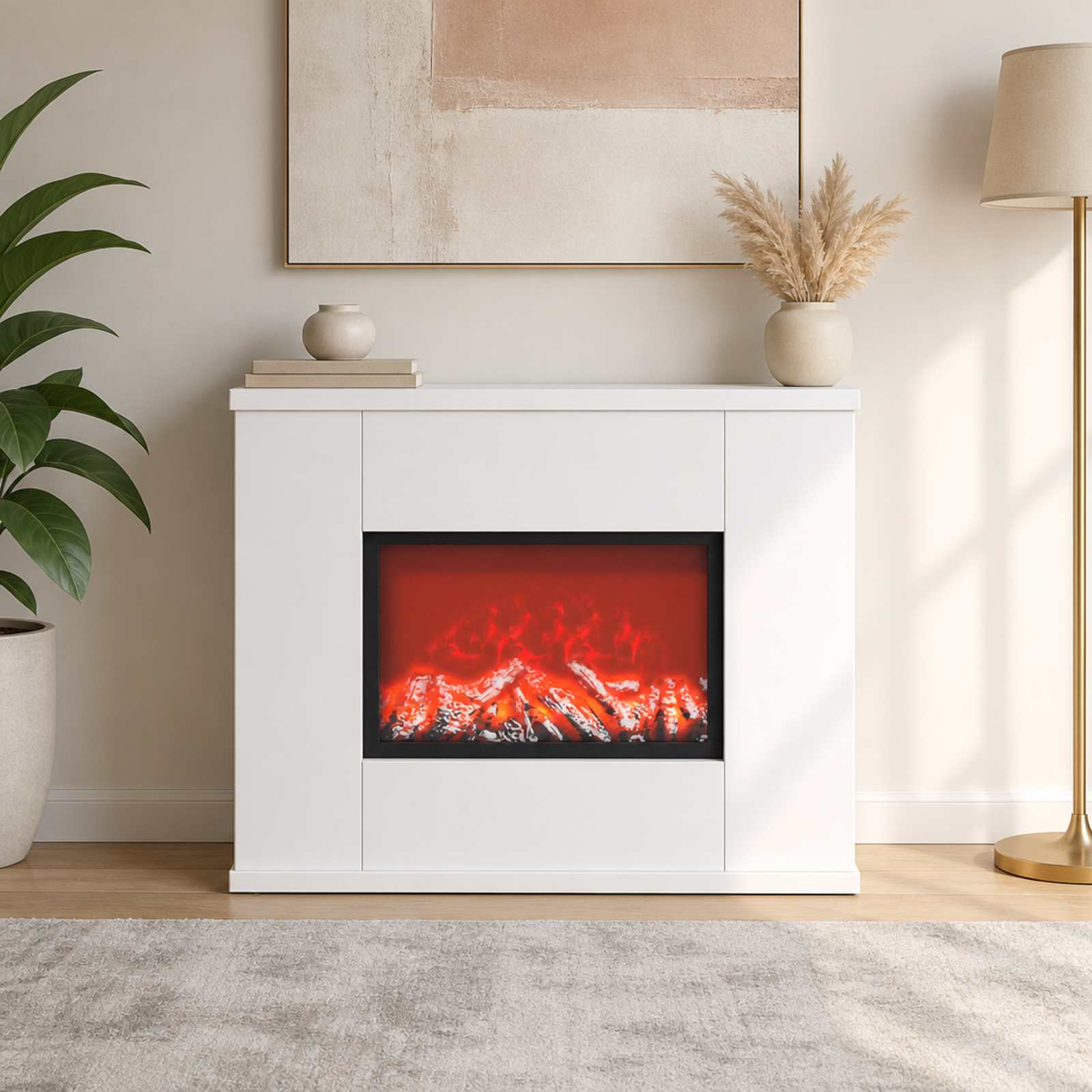 Električni kamin Bela 47 x 18 x 48 cm Inženirski les