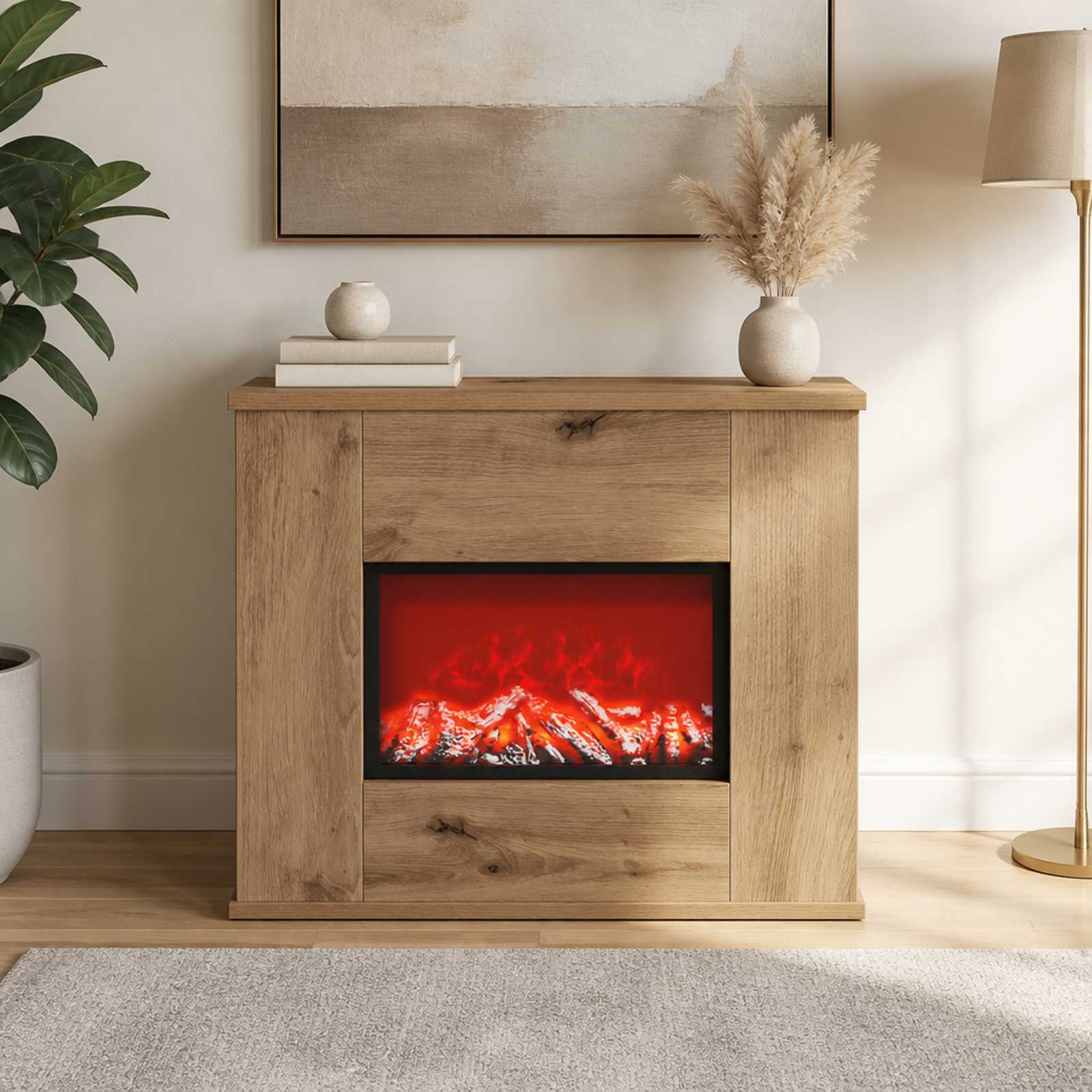 Električni kamin Artisan hrast 47 x 18 x 48 cm Inženirski les