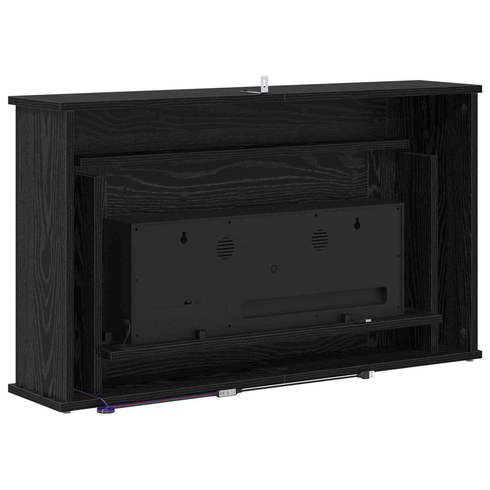 Kamin z LED-trakom Črni hrast 92 x 20 x 54 cm Inženirski les