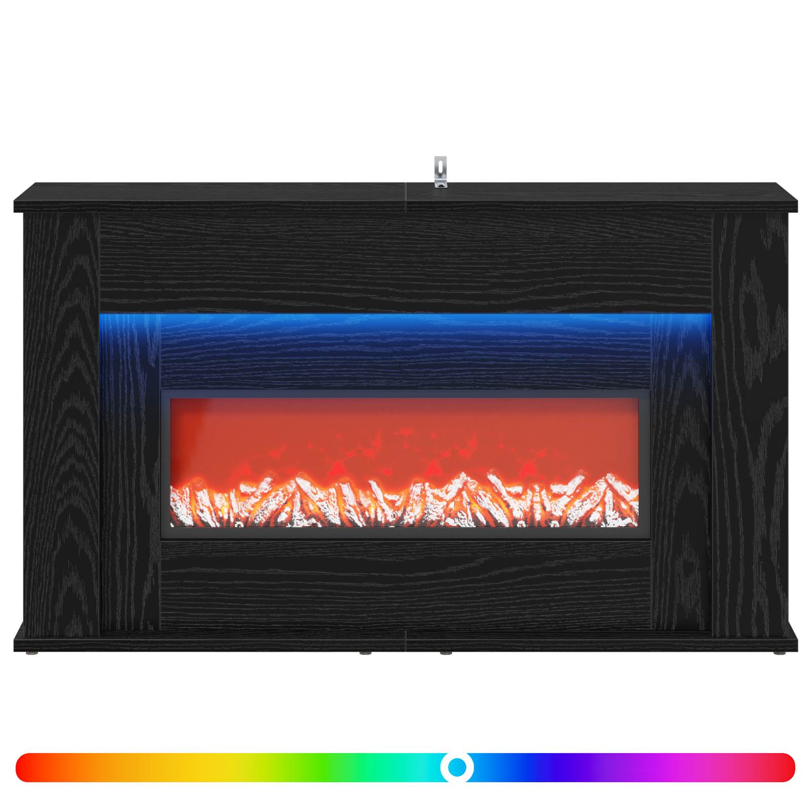 Kamin z LED-trakom Črni hrast 92 x 20 x 54 cm Inženirski les