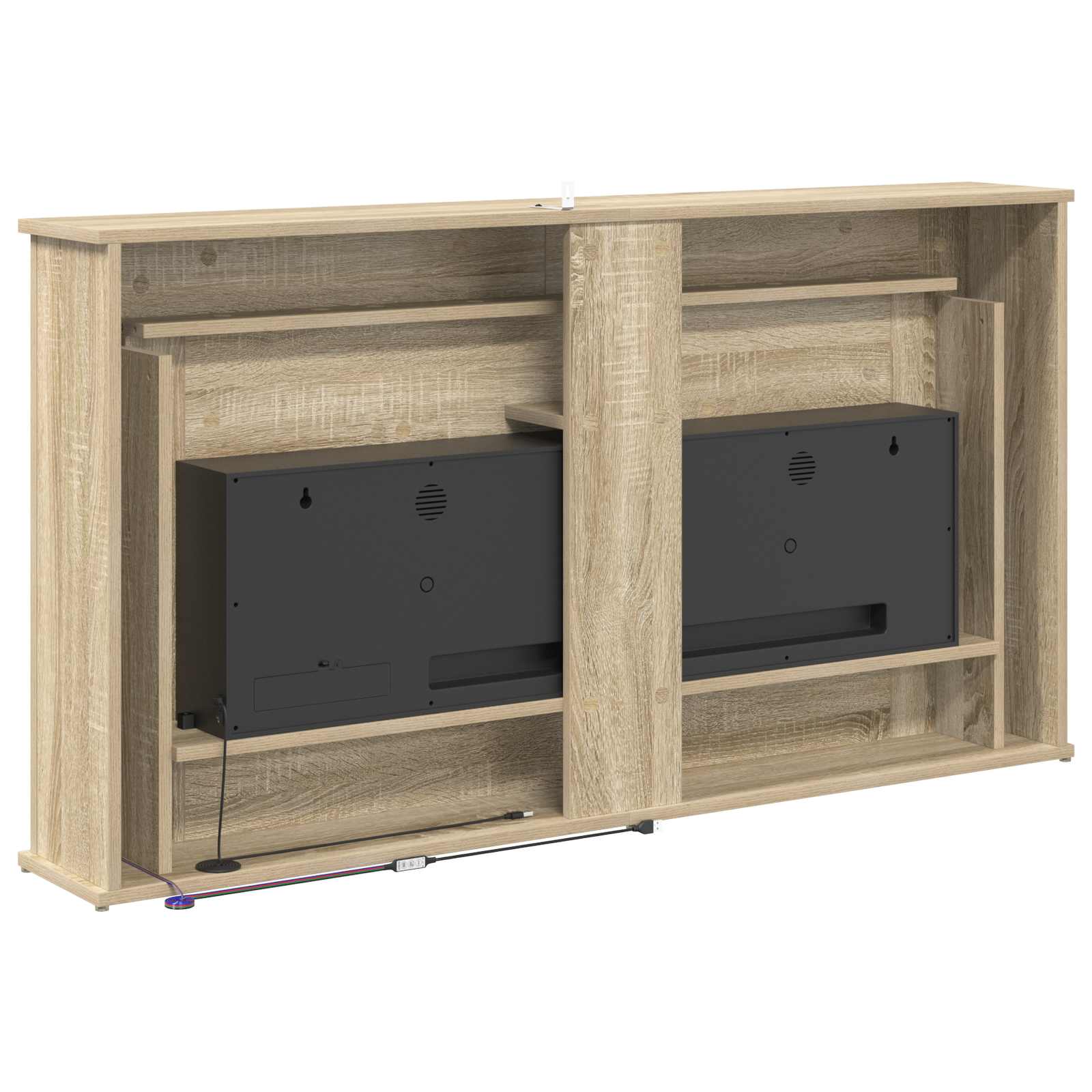 Kamin z LED-trakom Sonoma 130 x 20 x 69,5 cm Inženirski les