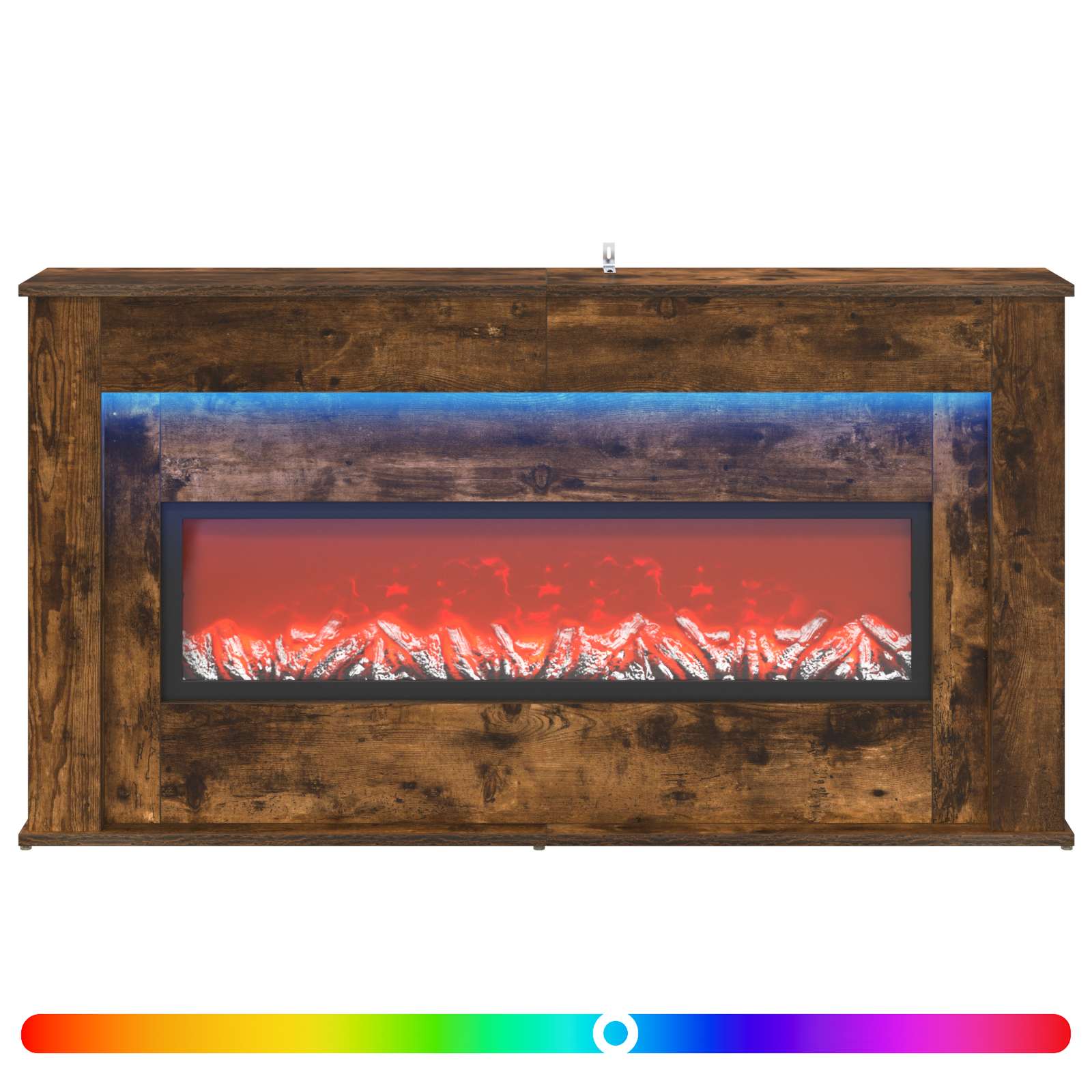 Kamin z LED-trakom Dimljen hrast 130 x 20 x 69,5 cm