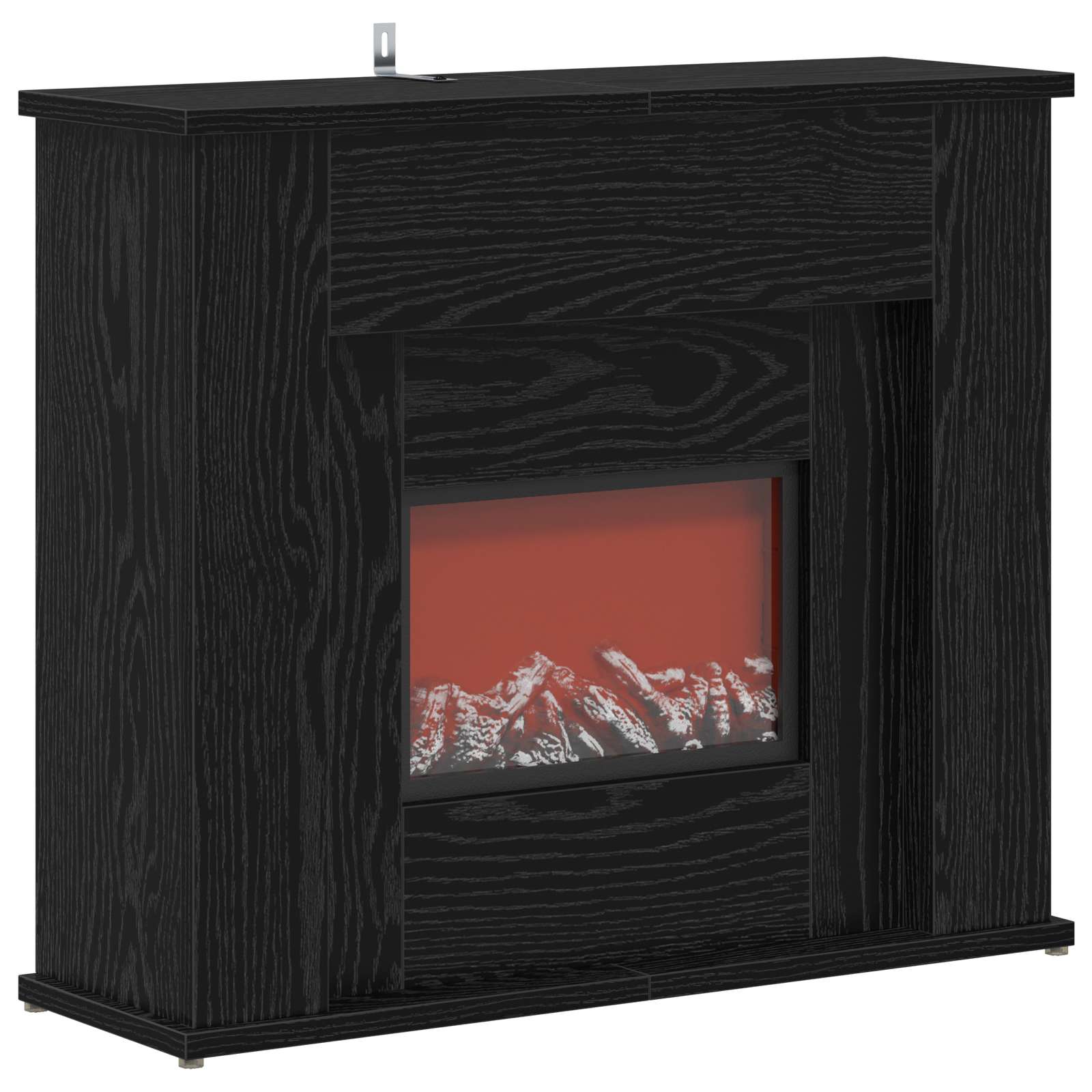 Kamin z LED-trakom Črni hrast 63 x 20 x 54,5 cm Inženirski les