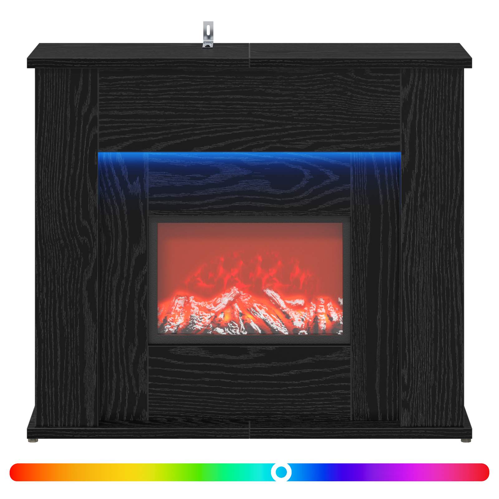 Kamin z LED-trakom Črni hrast 63 x 20 x 54,5 cm Inženirski les