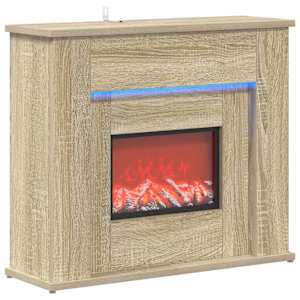 vidaXL LED-ribaga kamin Sonoma 63 x 20 x 54,5 cm Tehispuit