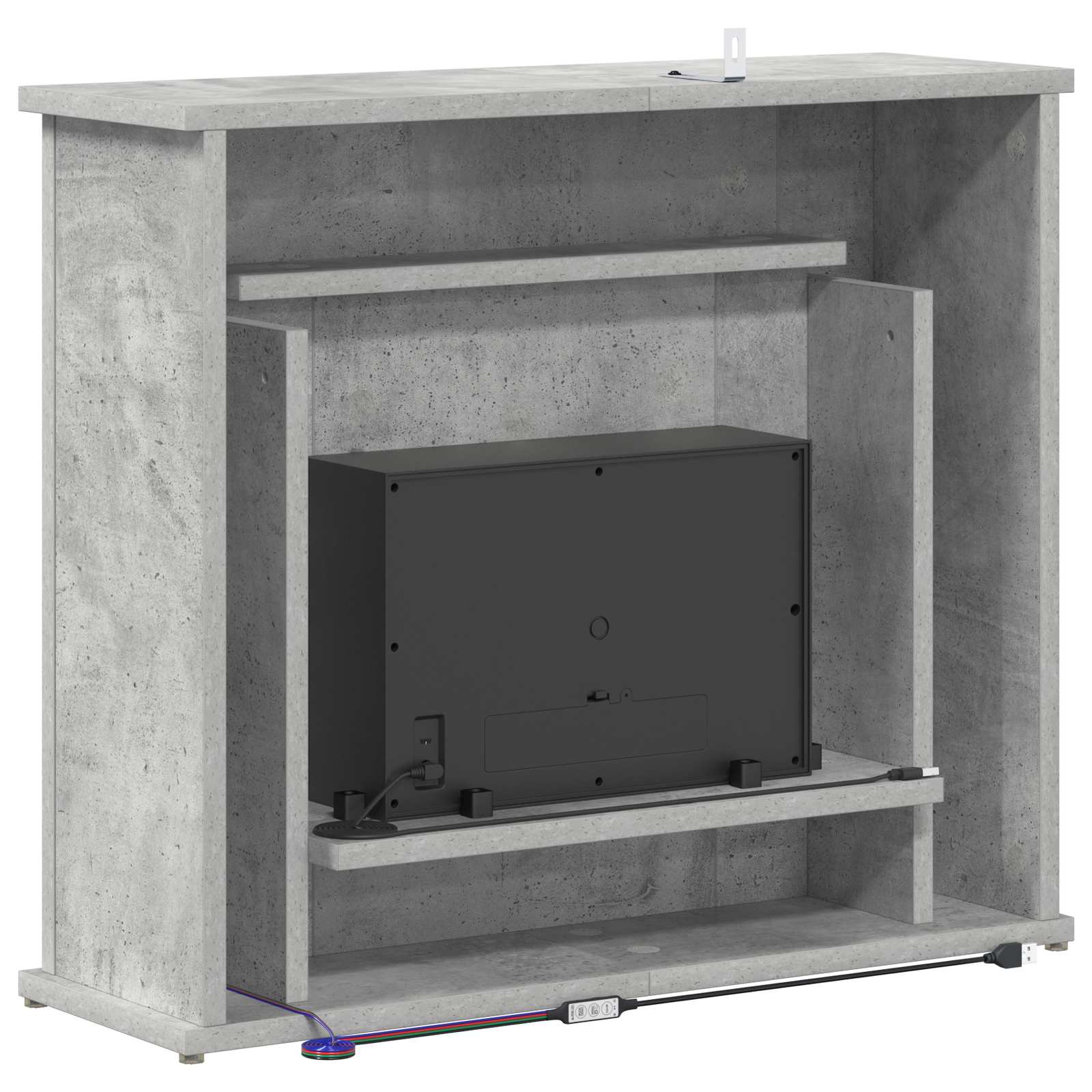 Kamin z LED-trakom Beton 63 x 20 x 54,5 cm Inženirski les