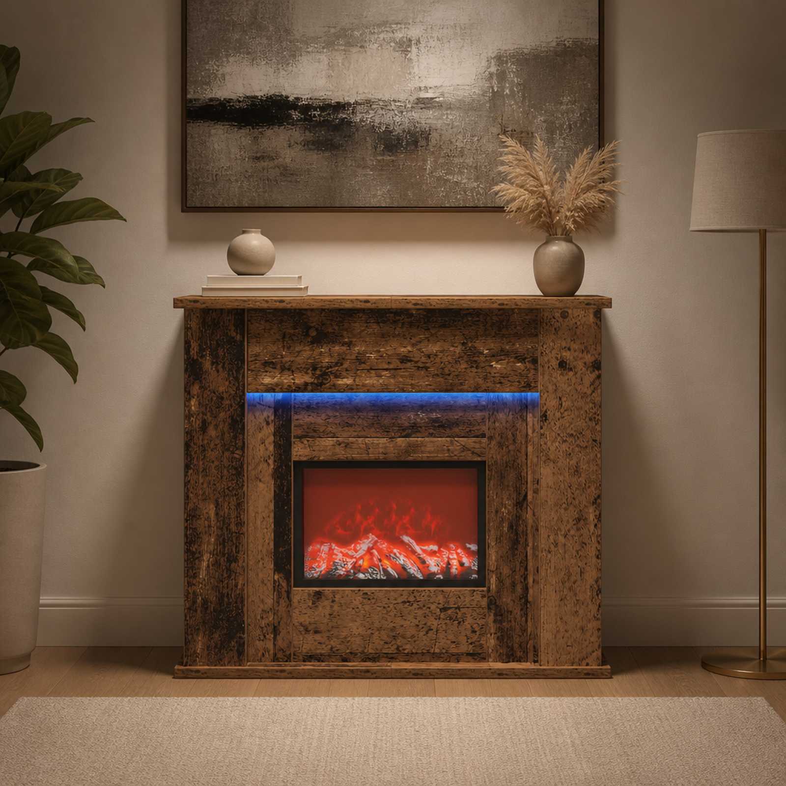 Kamin z LED-trakom Star les 63 x 20 x 54,5 cm Inženirski les