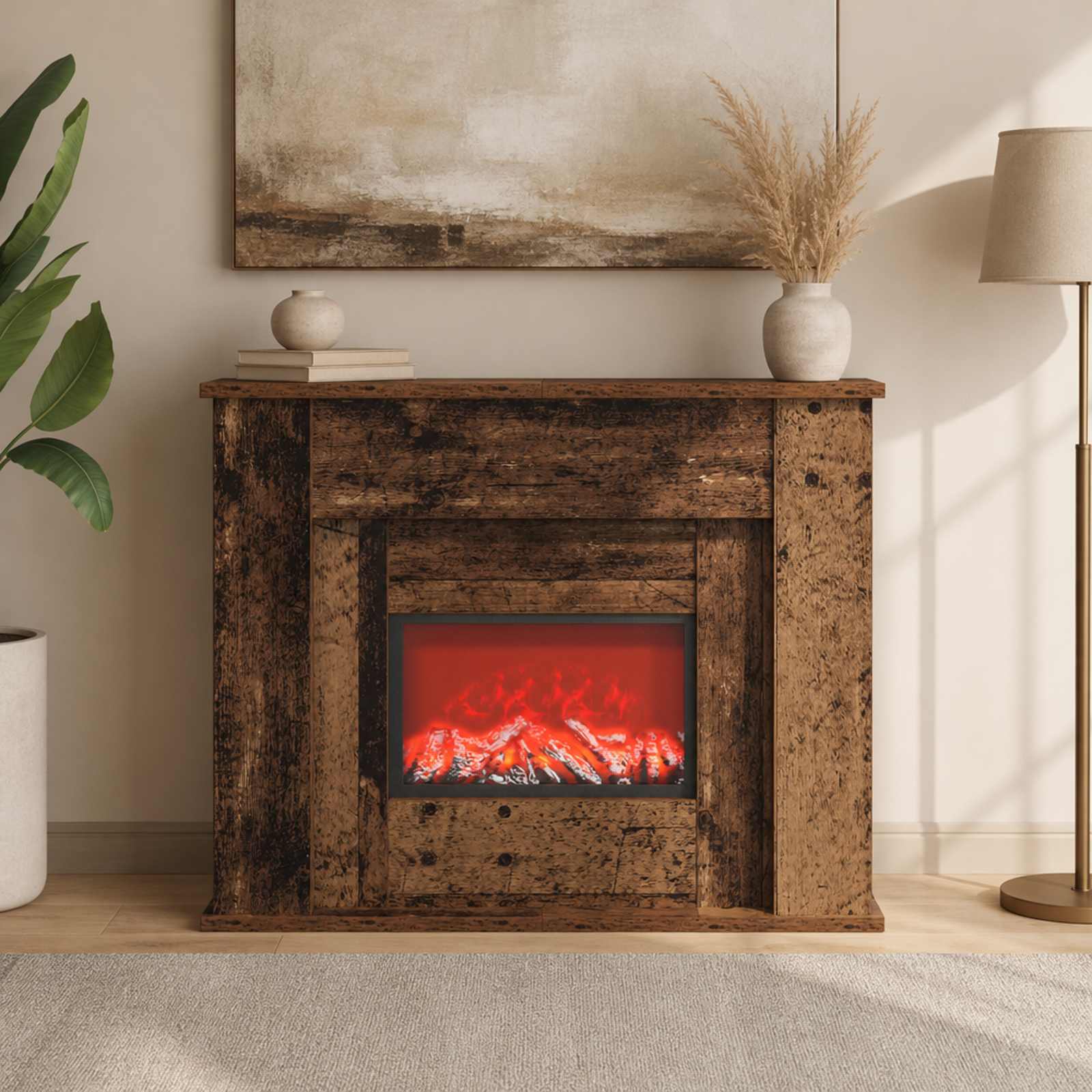 Kamin z LED-trakom Star les 63 x 20 x 54,5 cm Inženirski les