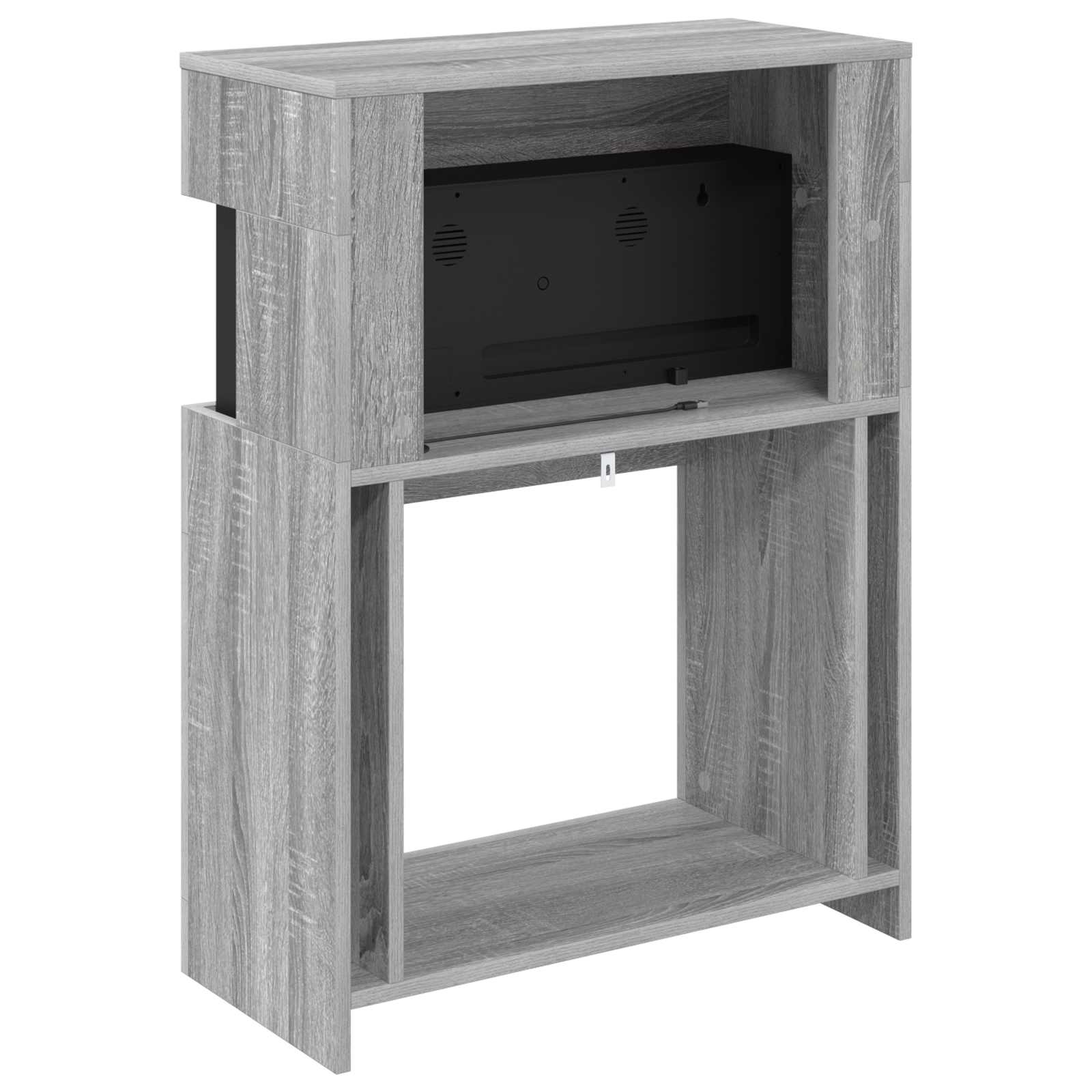 Električni kamin Siva Sonoma 64 x 30 x 87 cm Inženirski les