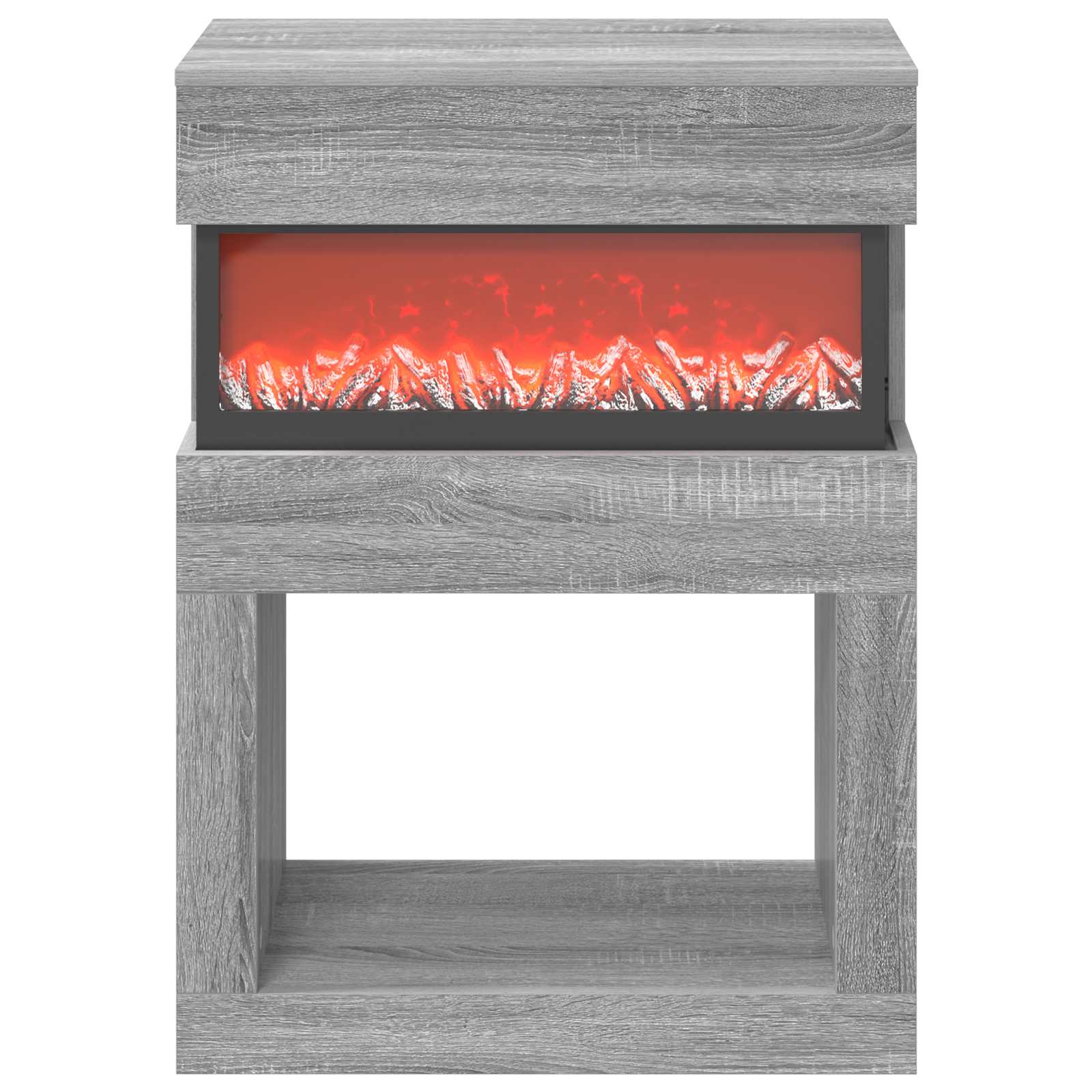 Električni kamin Siva Sonoma 64 x 30 x 87 cm Inženirski les