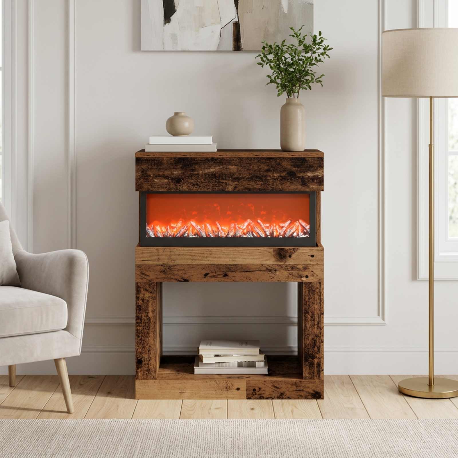 Električni kamin Star les 64 x 30 x 87 cm Inženirski les