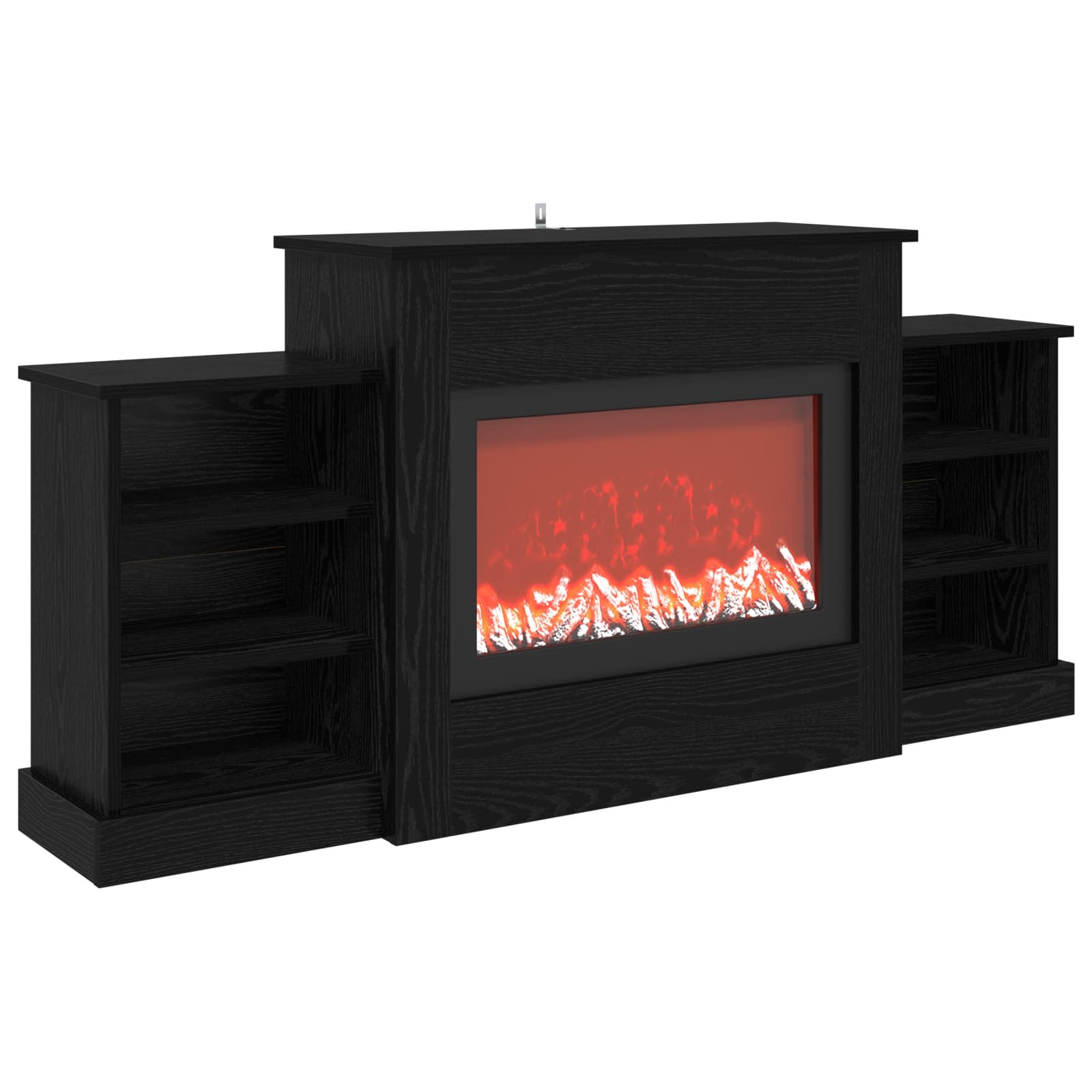 Električni kamin Črni hrast 140 x 30 x 67 cm Inženirski les