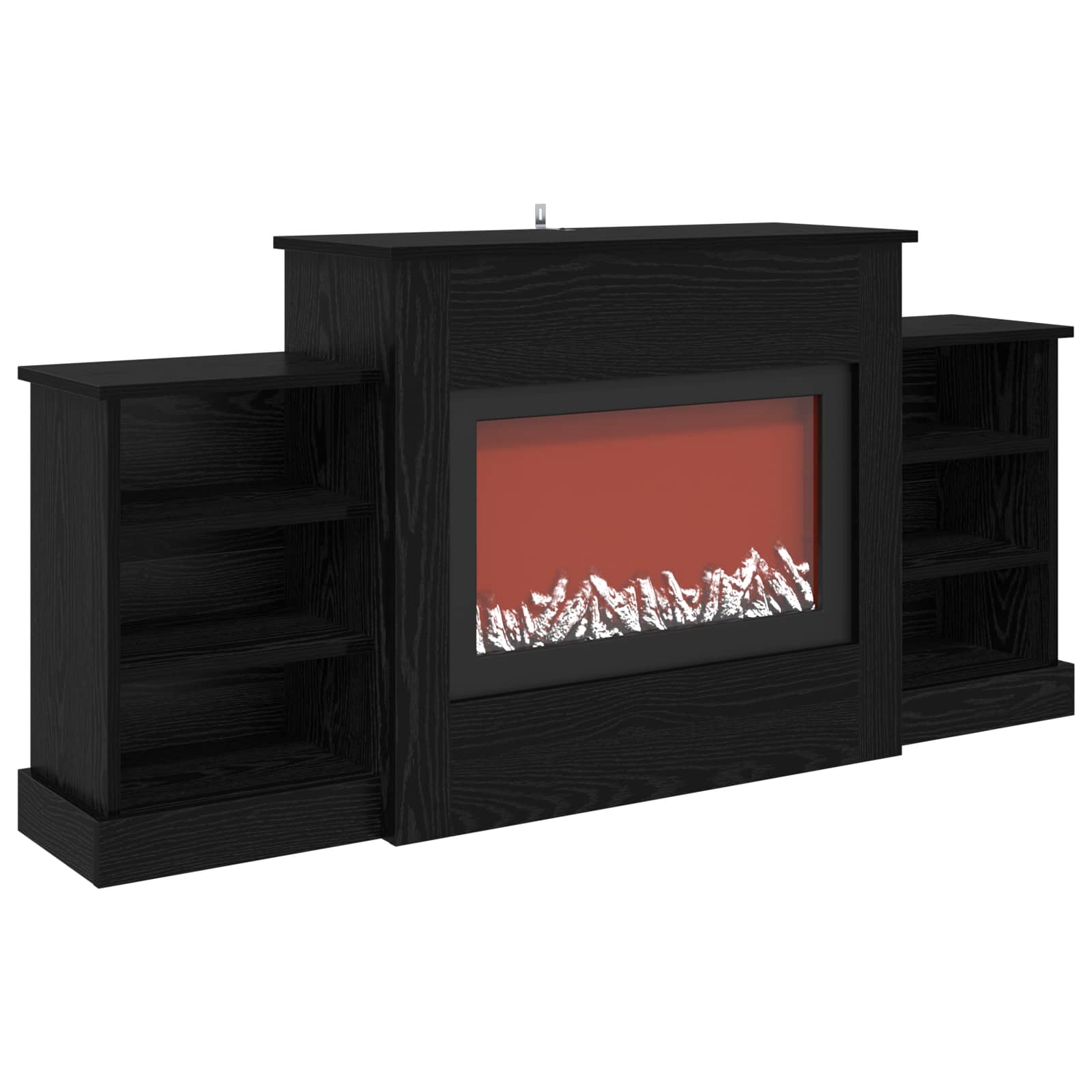 Električni kamin Črni hrast 140 x 30 x 67 cm Inženirski les