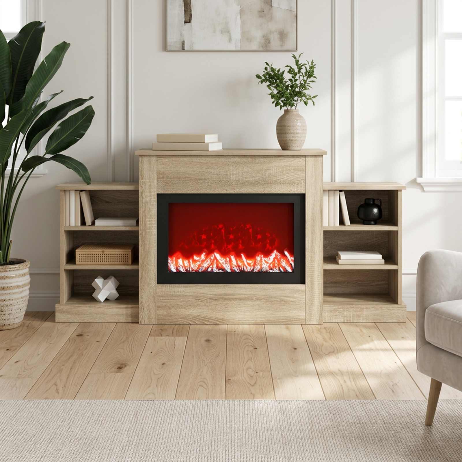Električni kamin Sonoma 140 x 30 x 67 cm Inženirski les