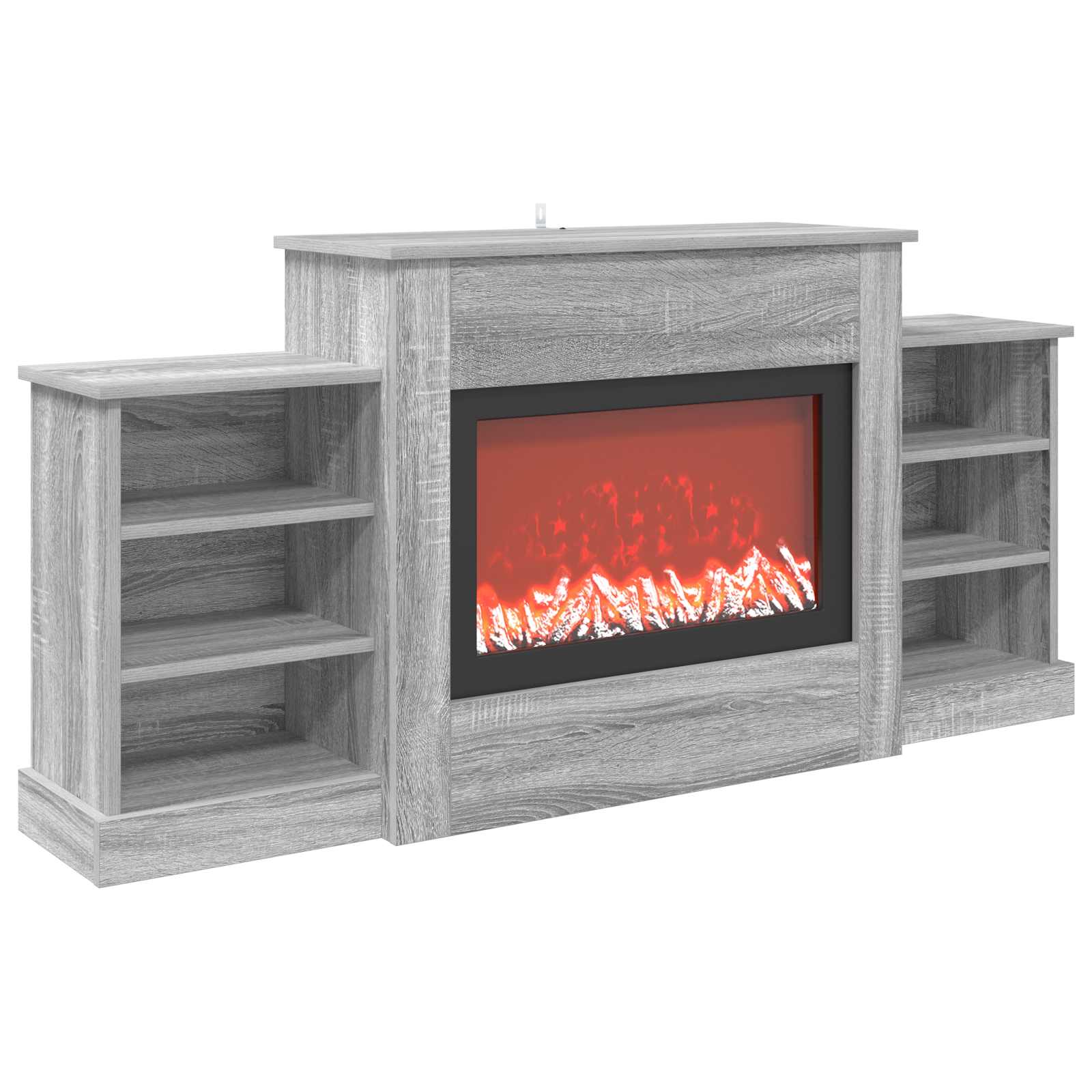 Električni kamin Siva Sonoma 140 x 30 x 67 cm Inženirski les